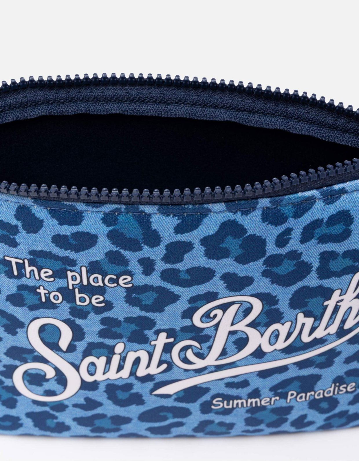 MC2 Saint Barth Aline scuba pochette with blue animalier print