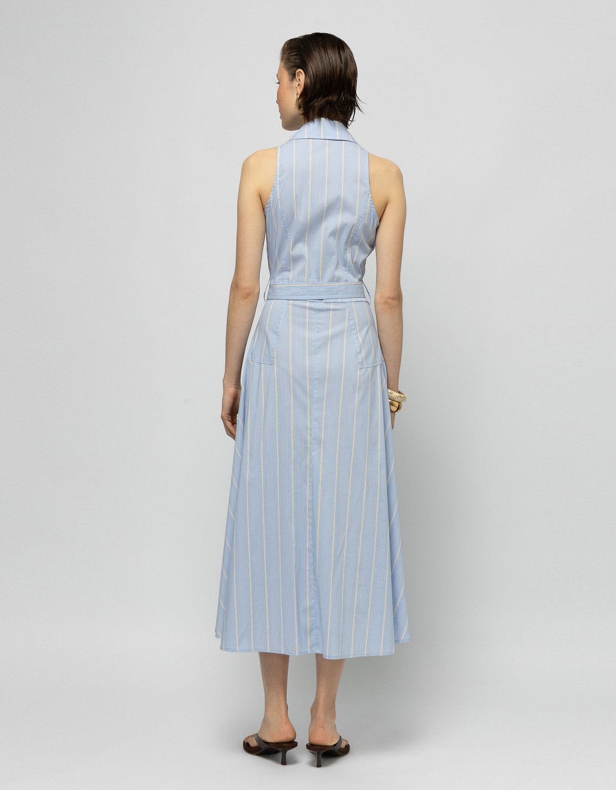 Mallory the label Anisa striped light blue dress