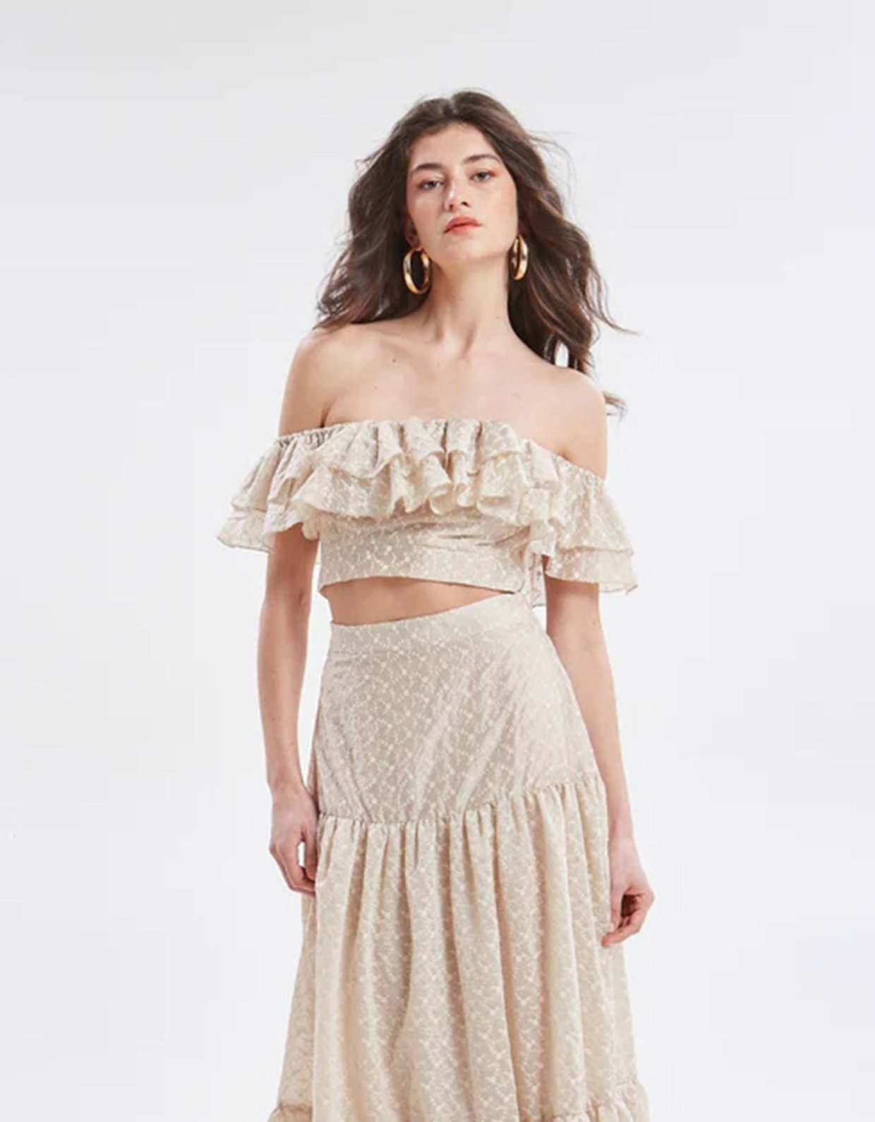 Ananke Clothing Kaira embroidered ruffle top