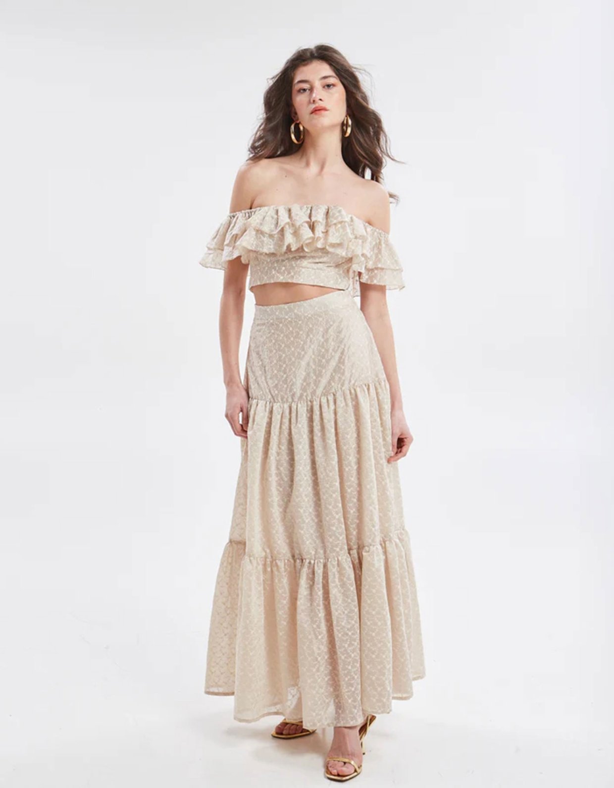 Ananke Clothing Kaira embroidered ruffle top