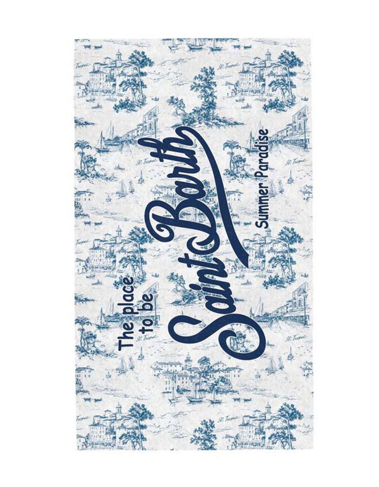 MC2 Saint Barth Terry beach towel St Tropez print blue