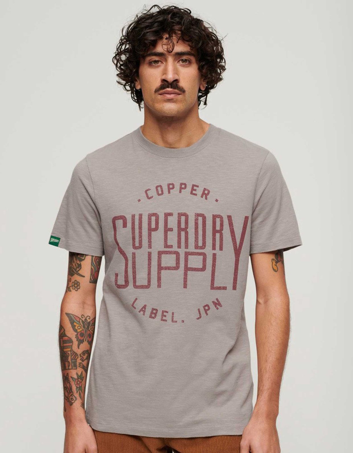 Superdry Ovin copper label workwear tee deep beige slub