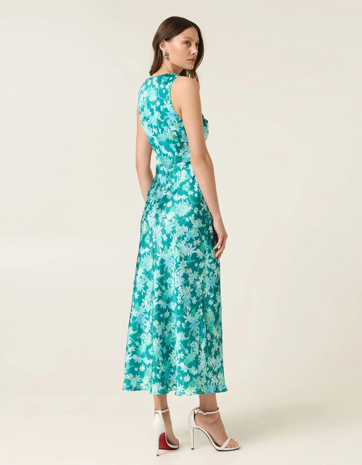 Eveleya Botanical midi satin dress