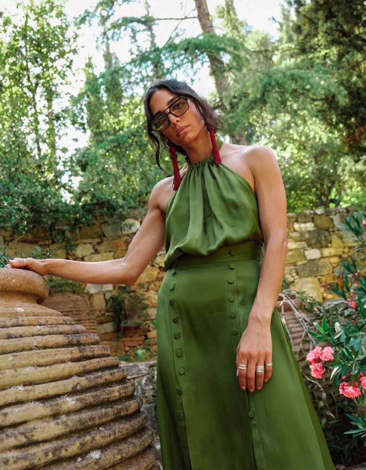 Nadia Rapti Breeze of nostalgia top olive green