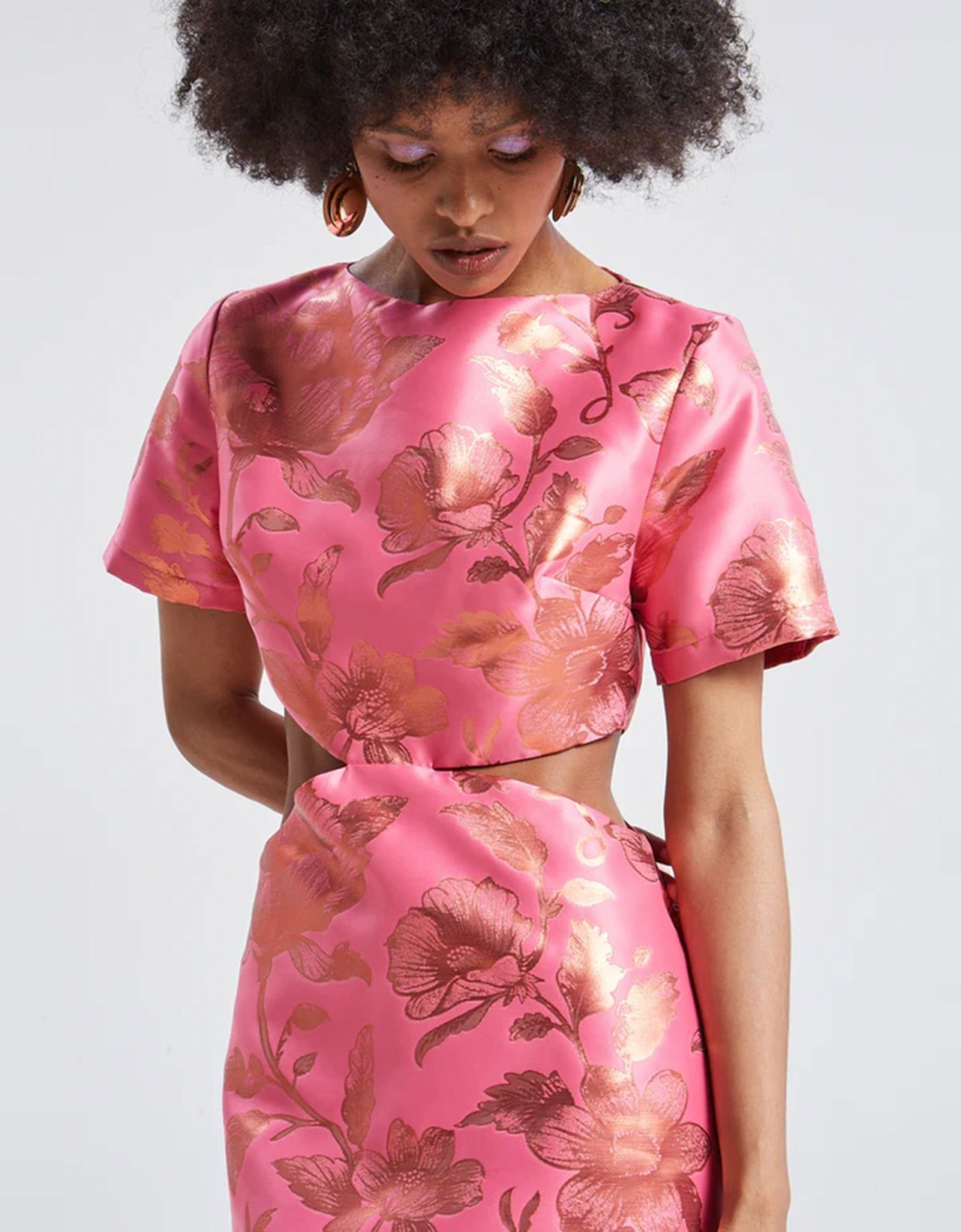 Ananke Clothing Solene brocade cut out mini dress