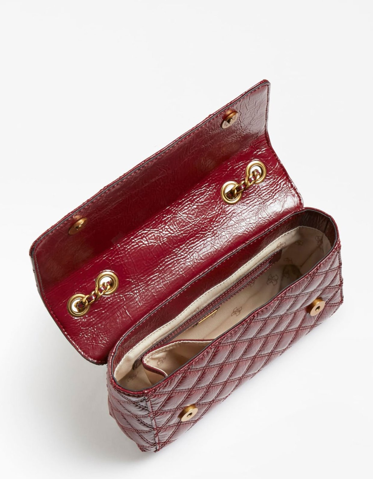 Guess Cessily convertible crossbody bag beet red