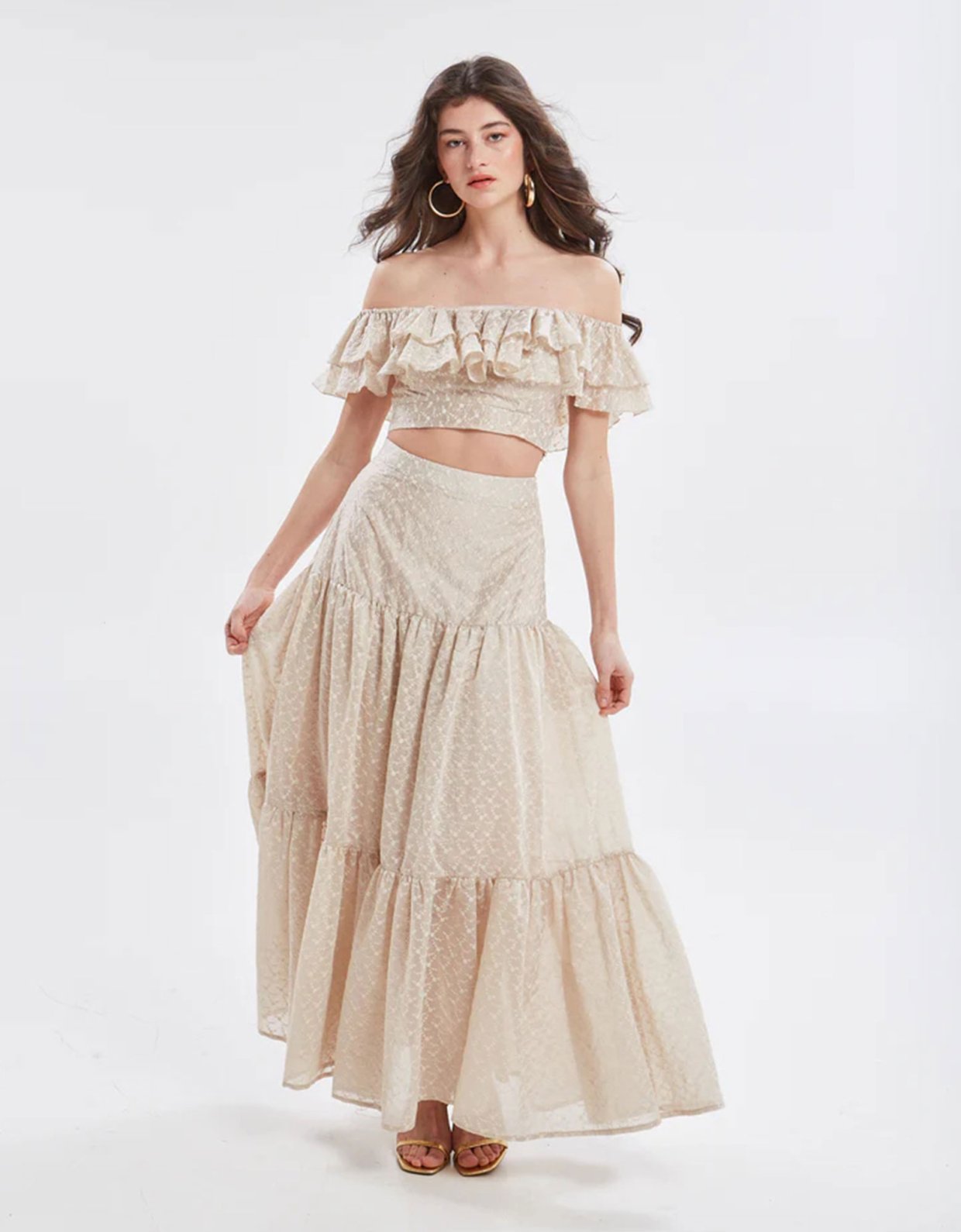 Ananke Clothing Kaira embroidered ruffle top