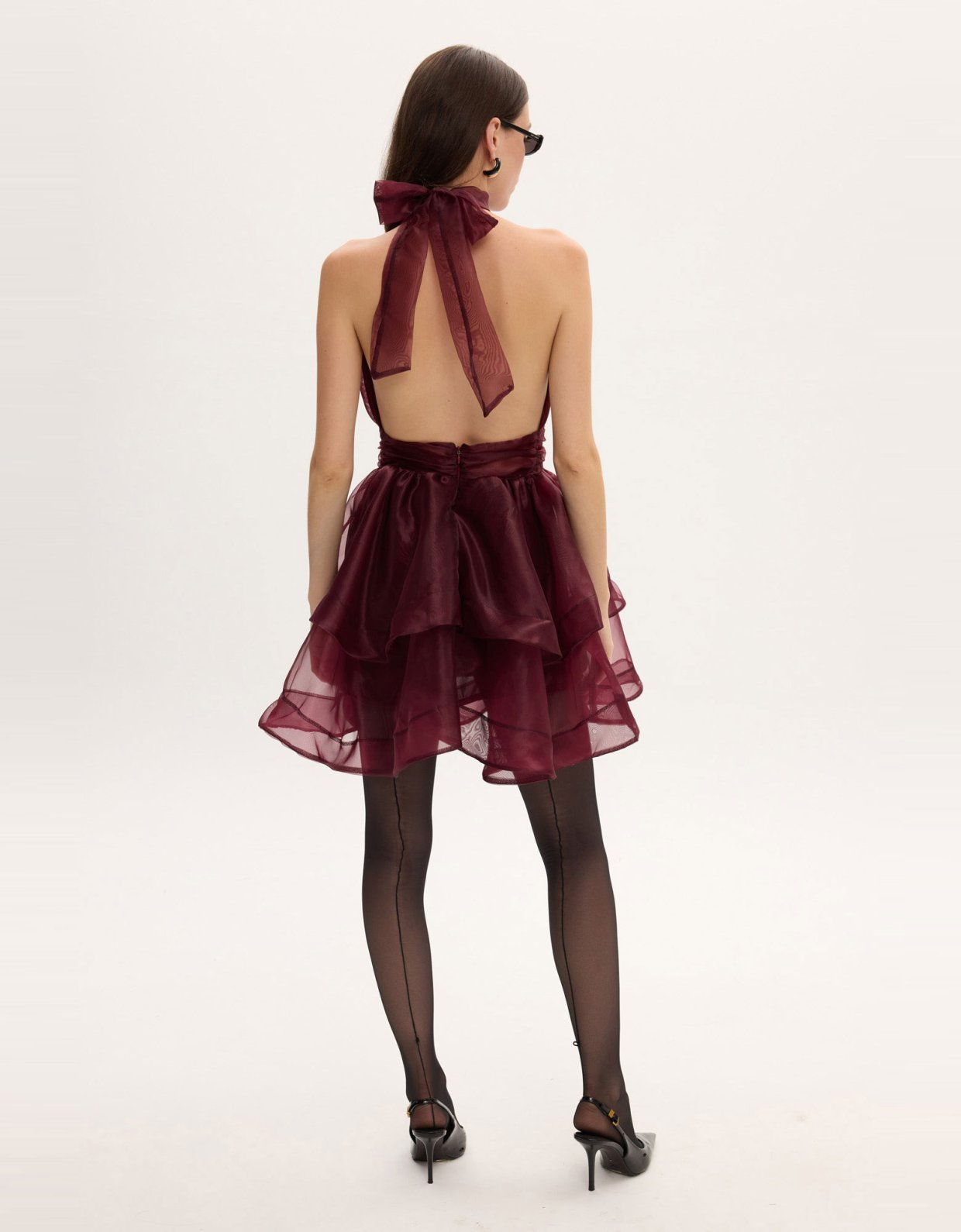 Ciel Concept Margot organza mini dress bordeaux