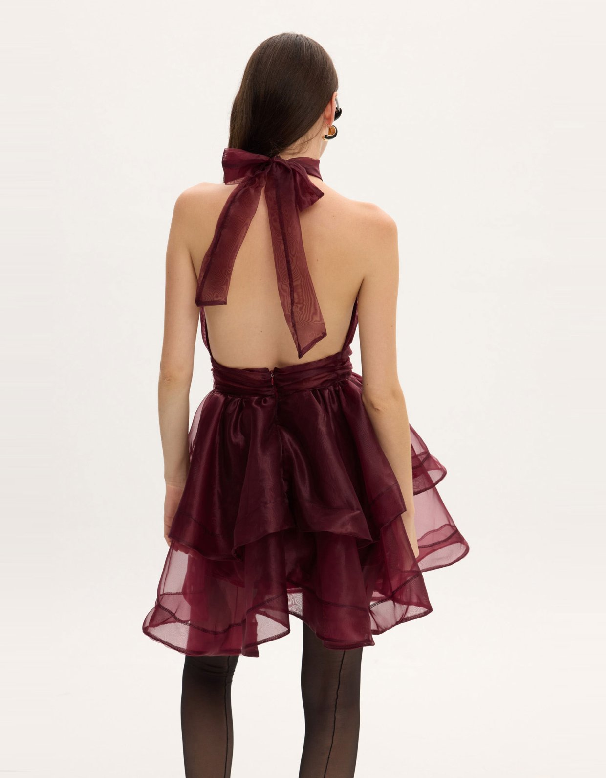 Ciel Concept Margot organza mini dress bordeaux