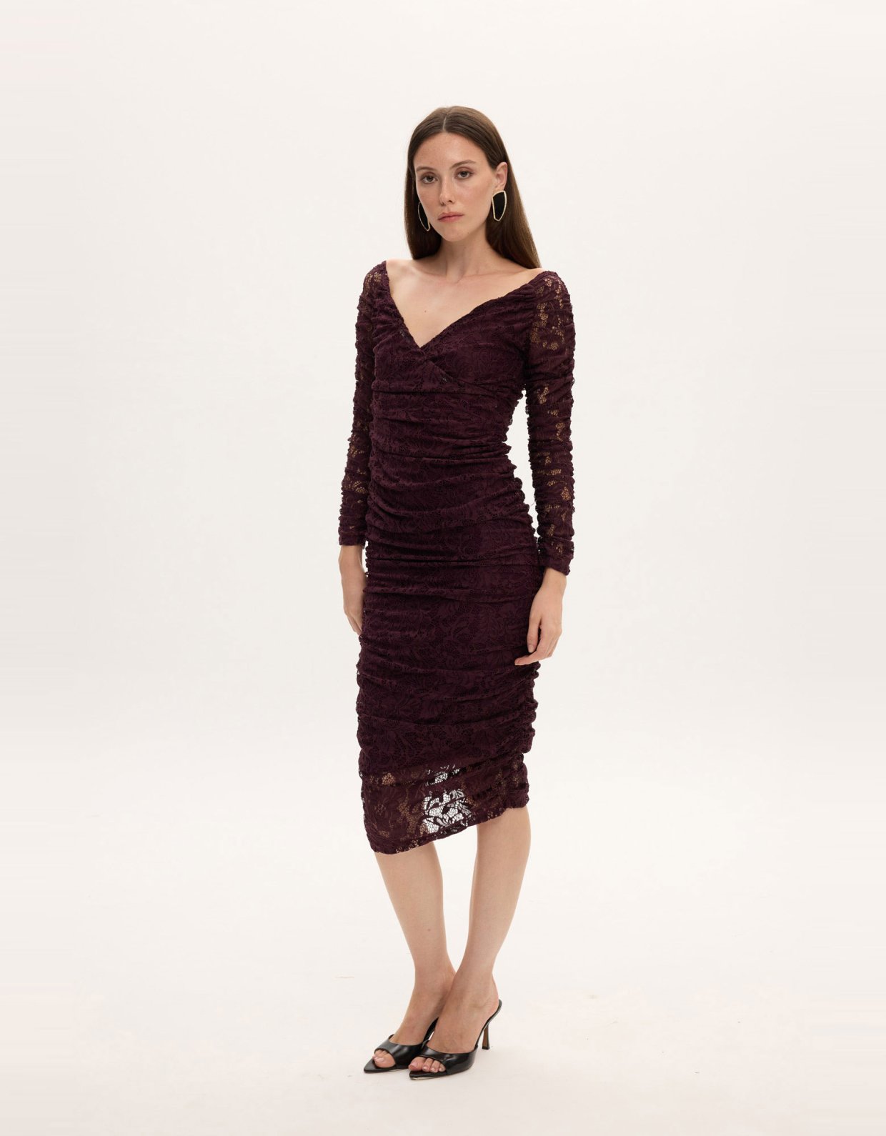 Ciel Concept Leticia lace midi off shoulder dress