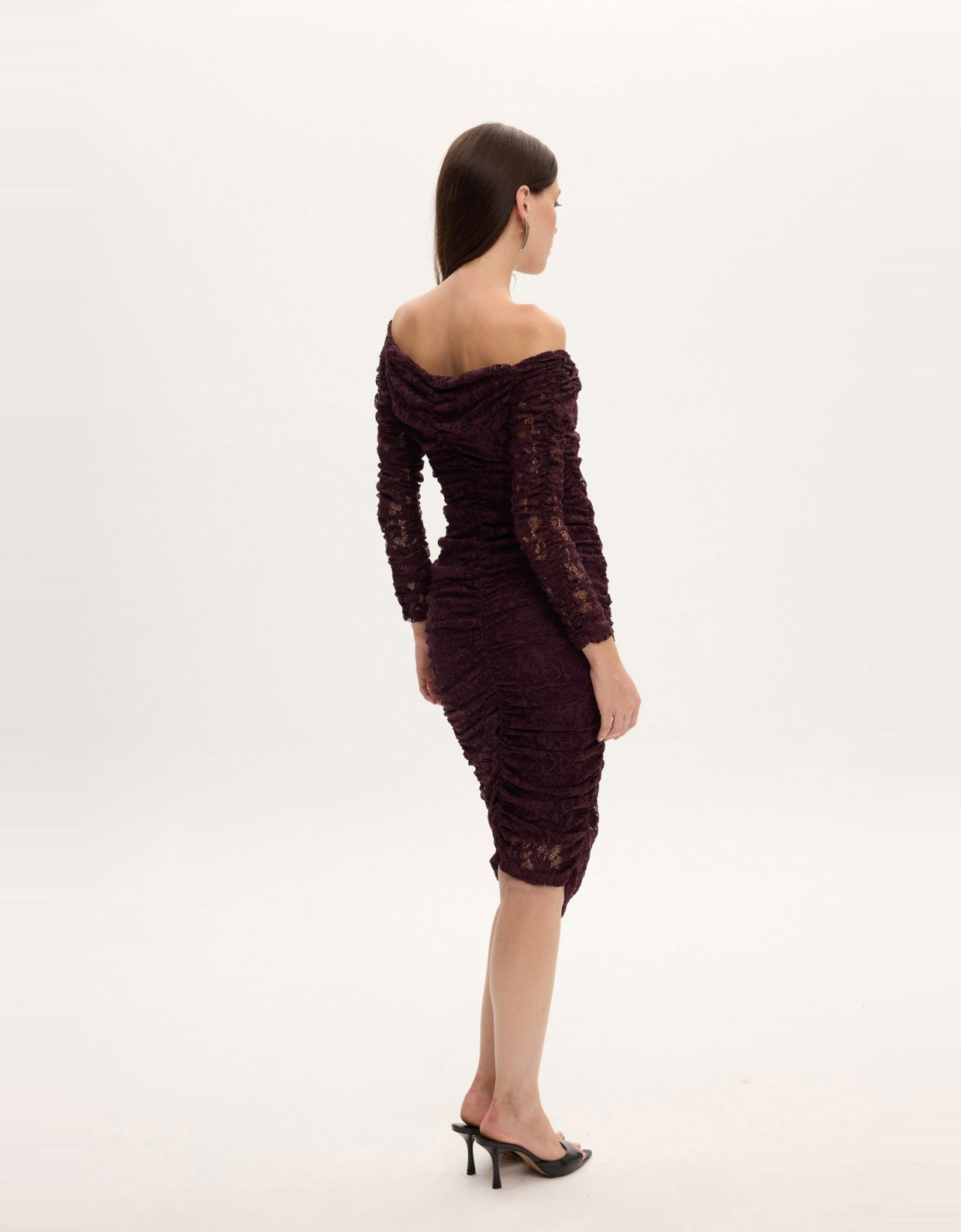Ciel Concept Leticia lace midi off shoulder dress