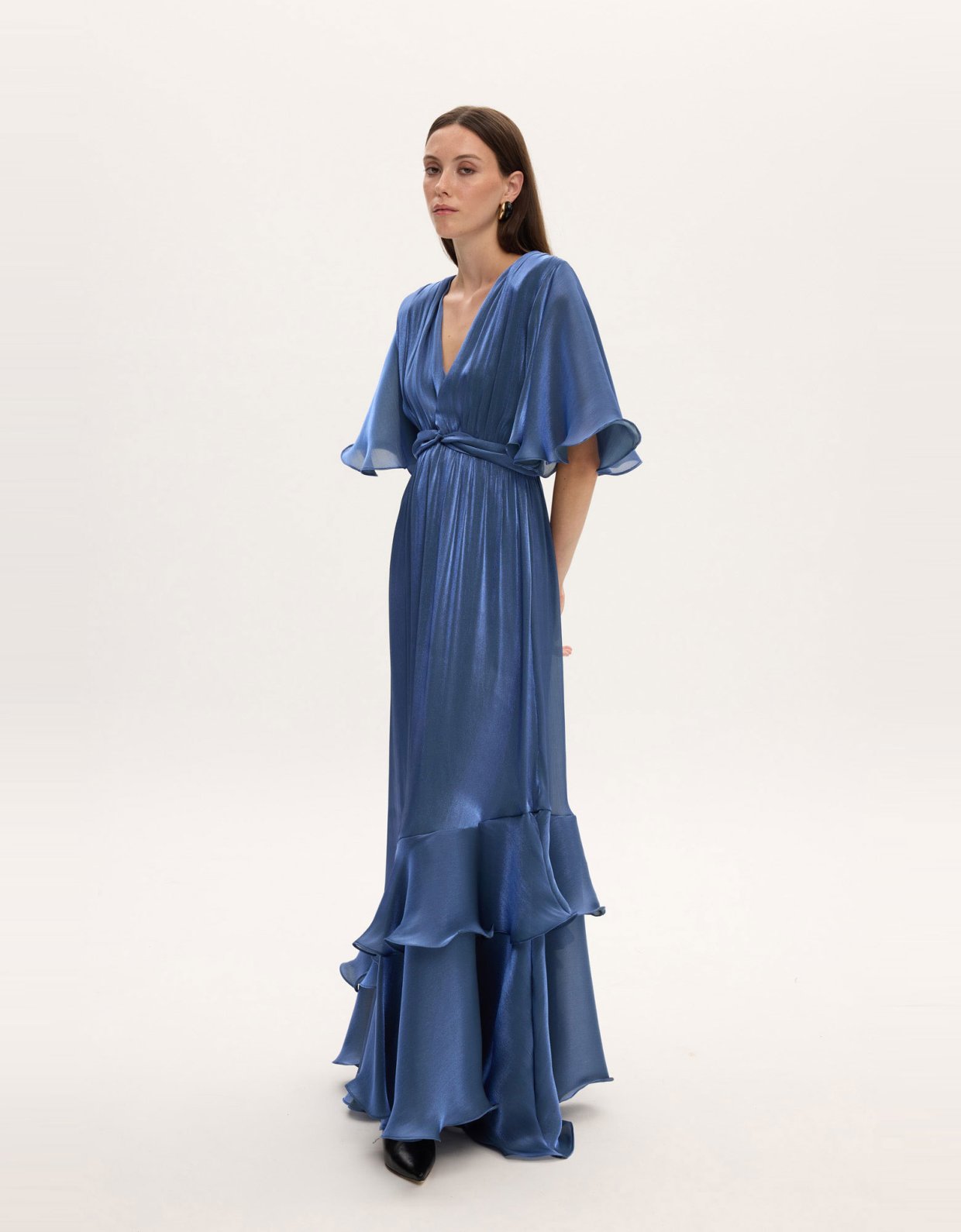 Ciel Concept Fall for you long ruffle dress blue