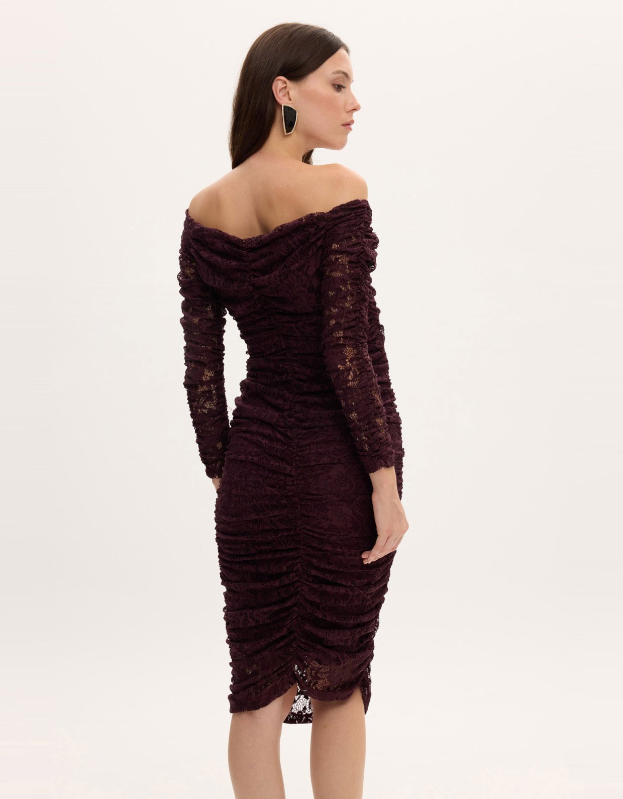 Ciel Concept Leticia lace midi off shoulder dress