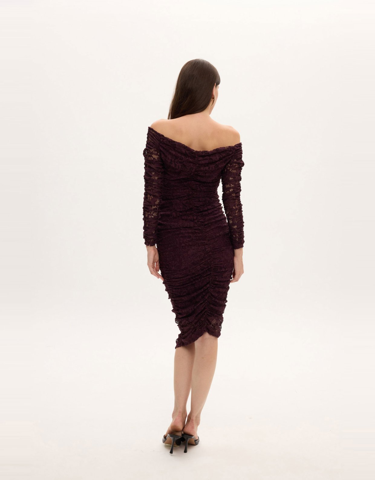 Ciel Concept Leticia lace midi off shoulder dress