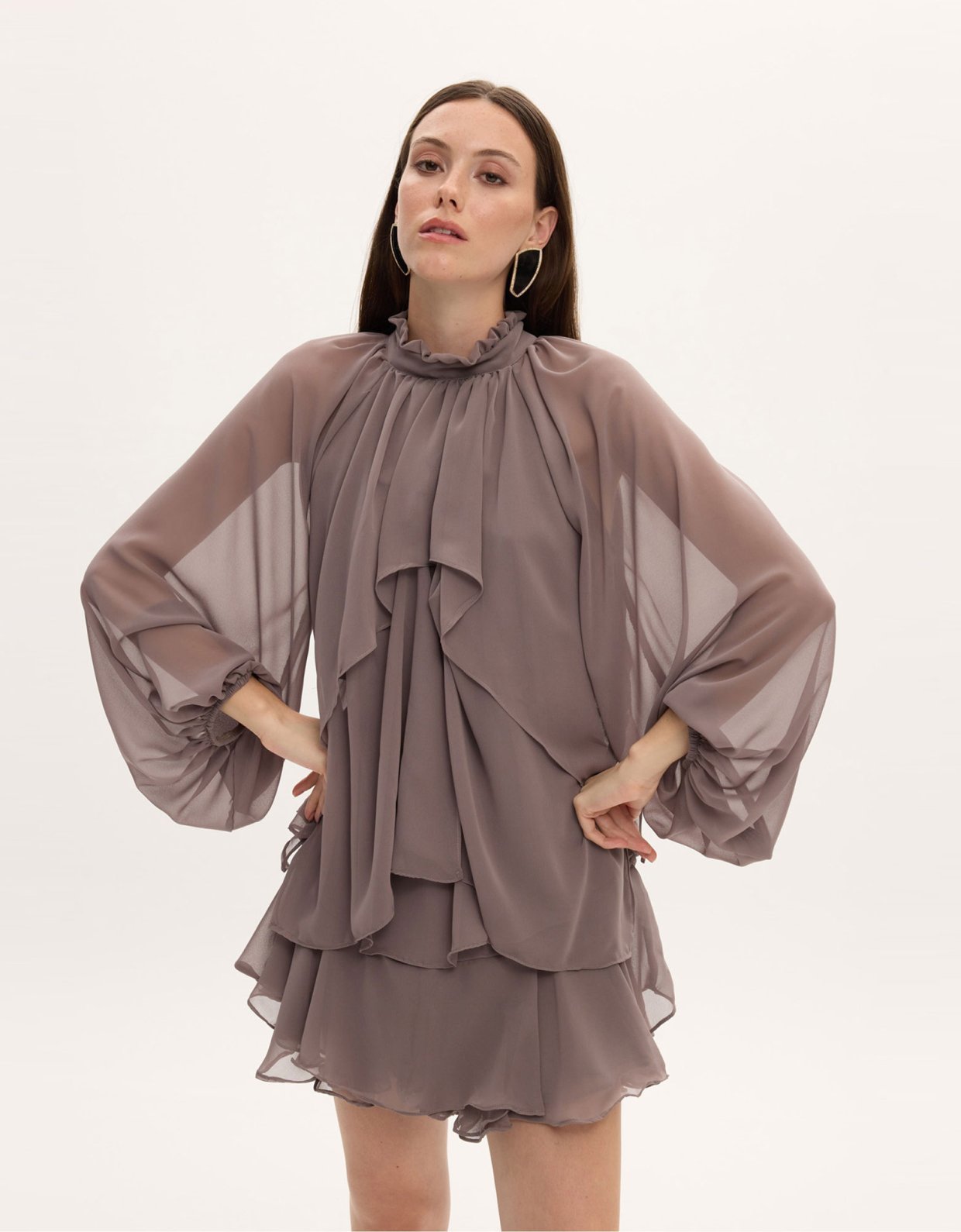 Ciel Concept Melanie grey ruffle dress