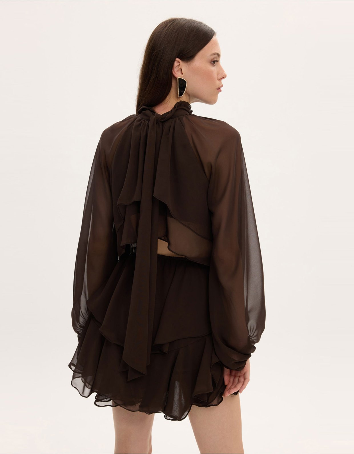 Ciel Concept Melanie brown ruffle dress