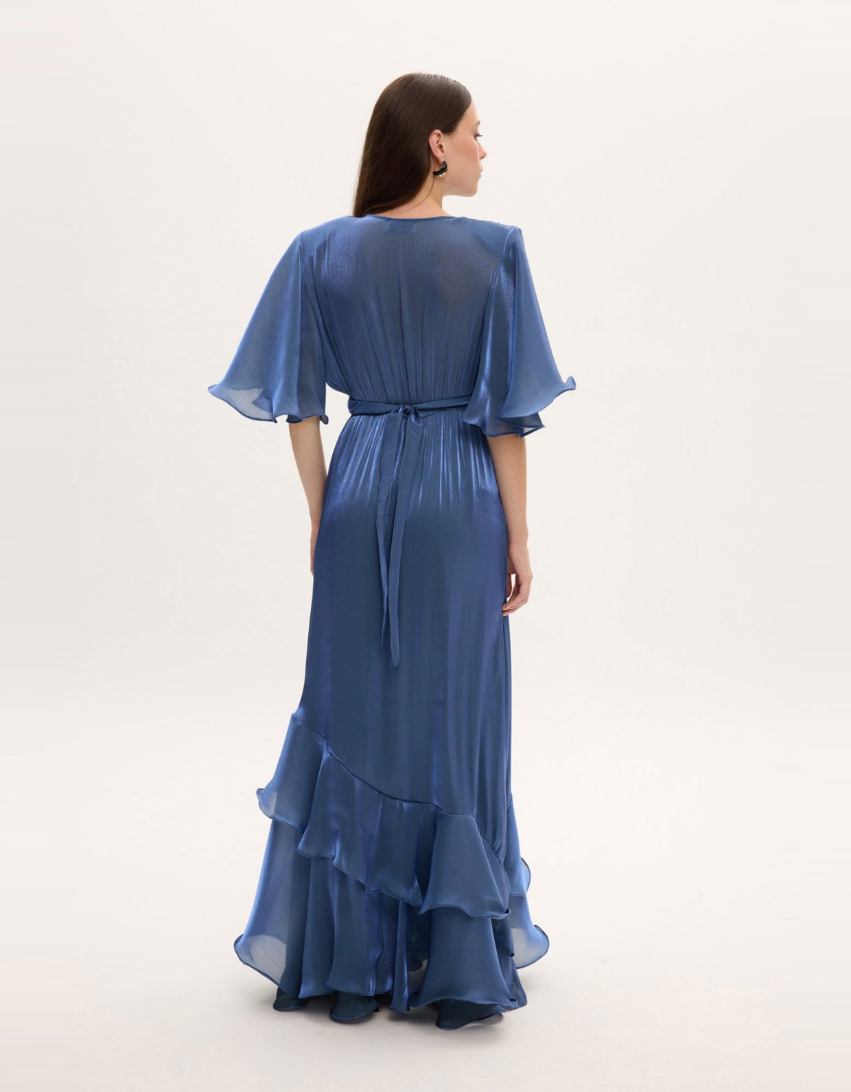 Ciel Concept Fall for you long ruffle dress blue