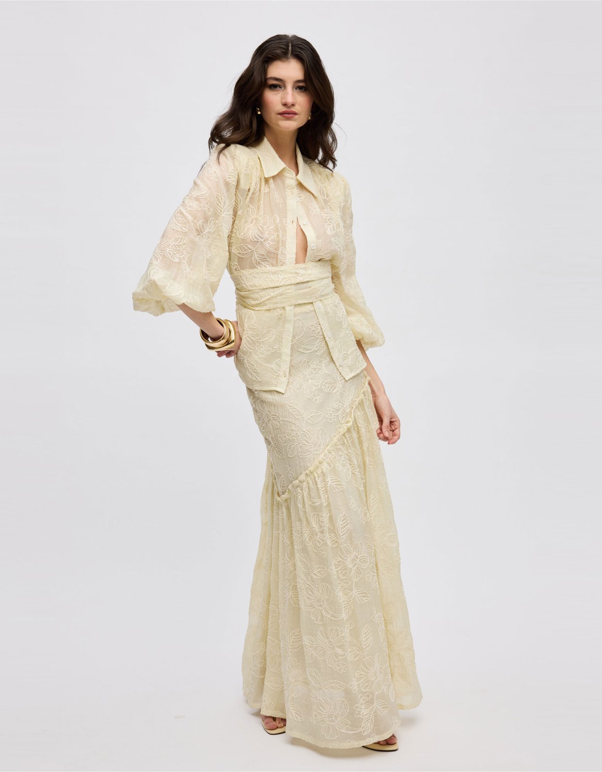 Ciel Concept Evgenia embroidery maxi skirt