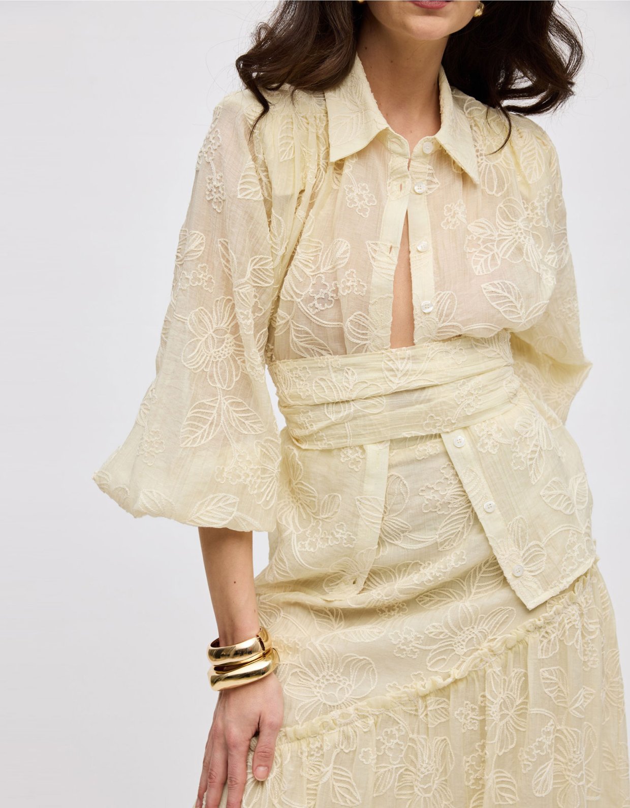 Ciel Concept Evgenia embroidery maxi skirt