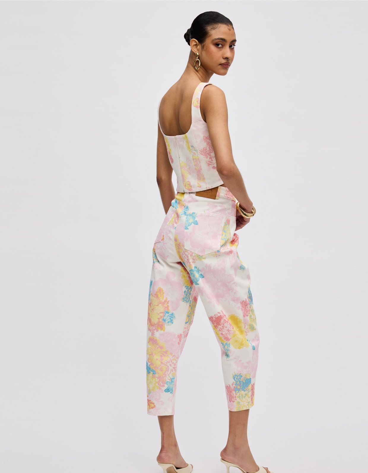 Ciel Concept Floral mist denim pants