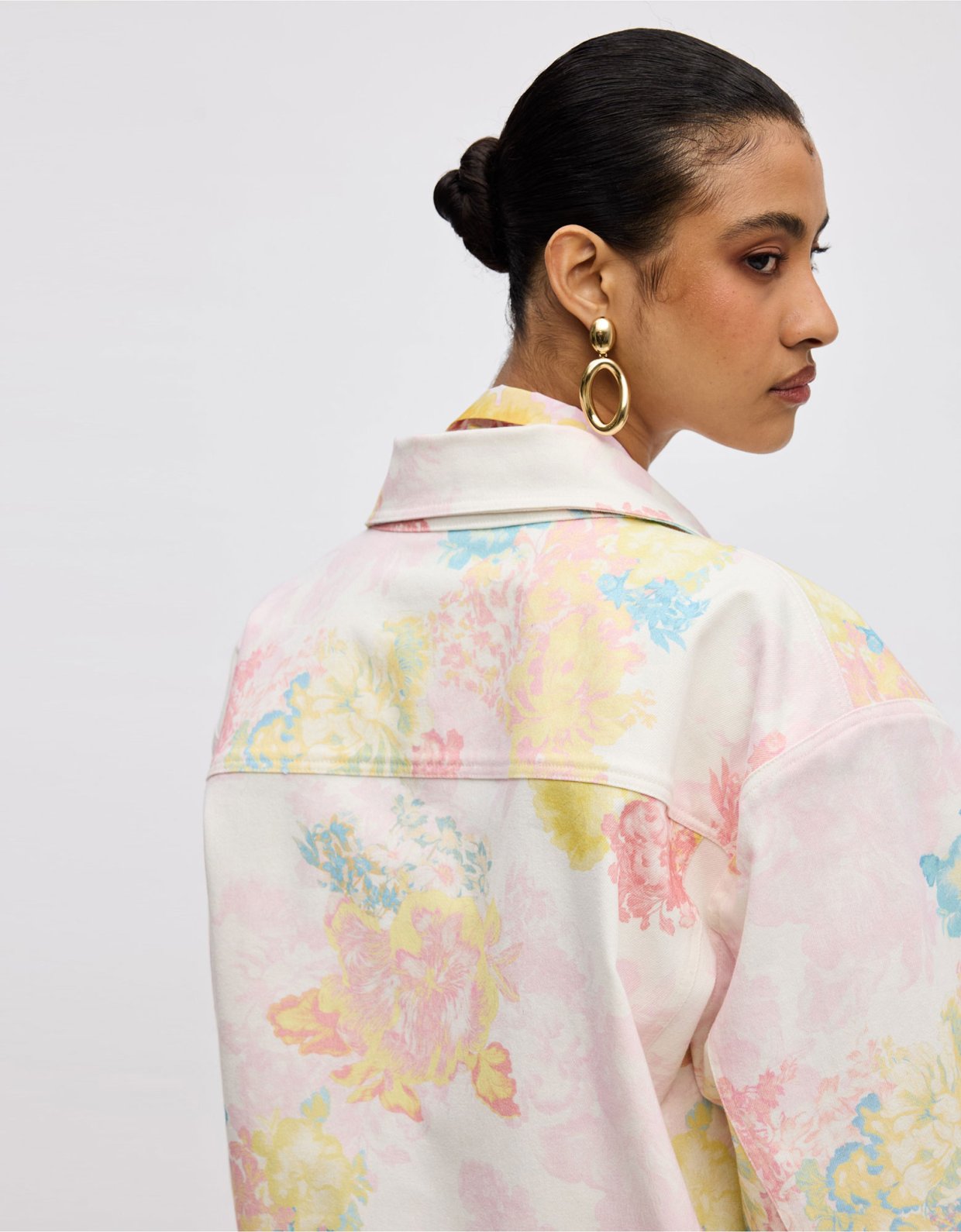 Ciel Concept Floral mist denim jacket