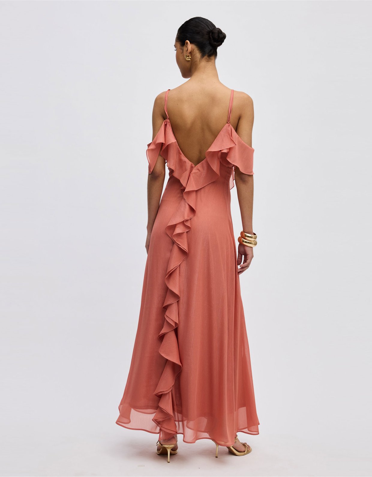 Ciel Concept Agapi ruffle dress salmon