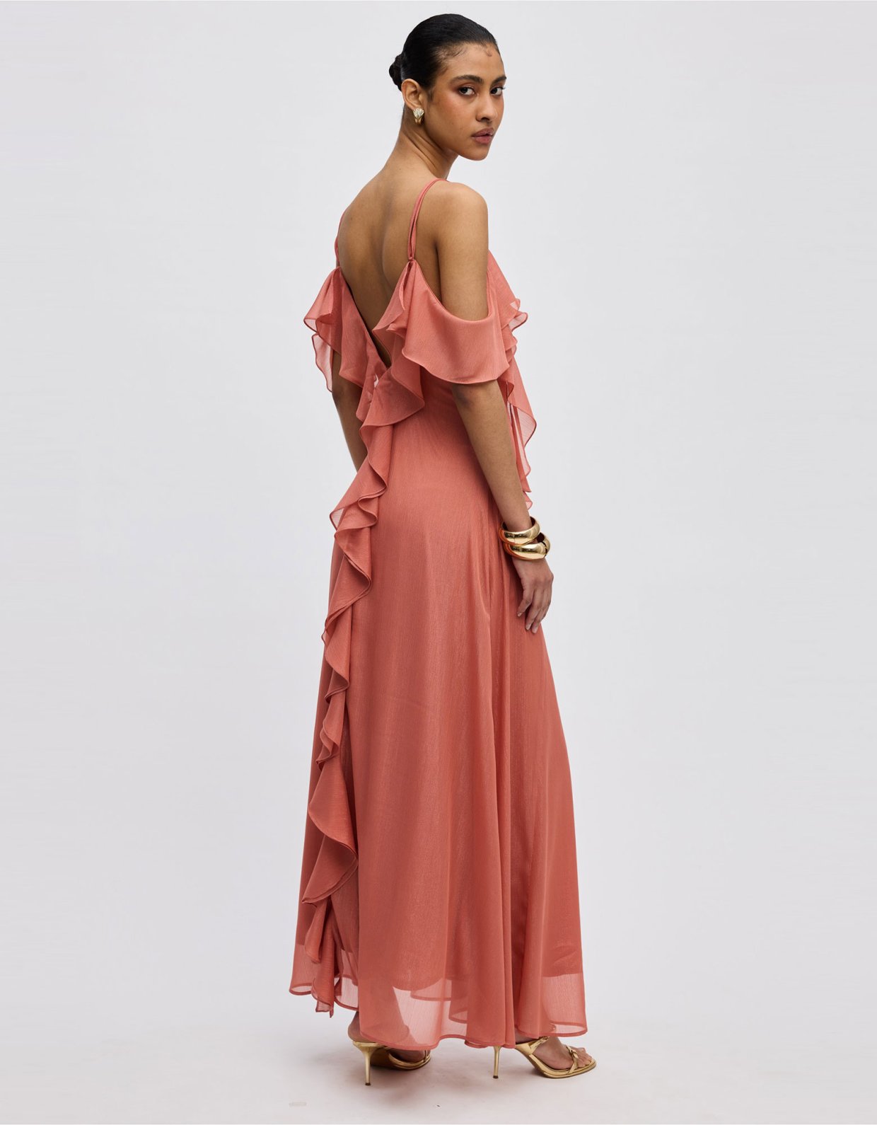 Ciel Concept Agapi ruffle dress salmon