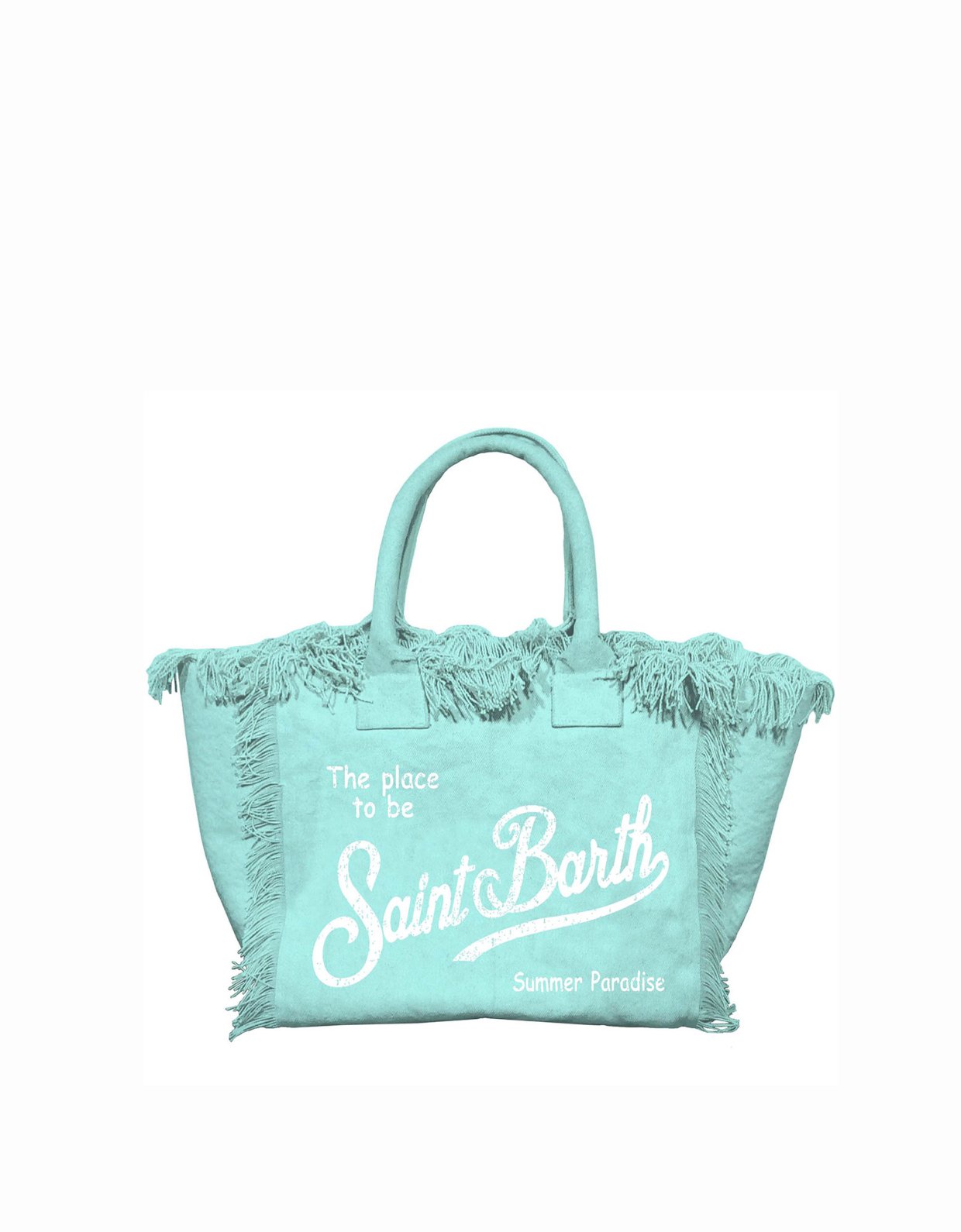 MC2 Saint Barth Colette water green cotton canvas bag