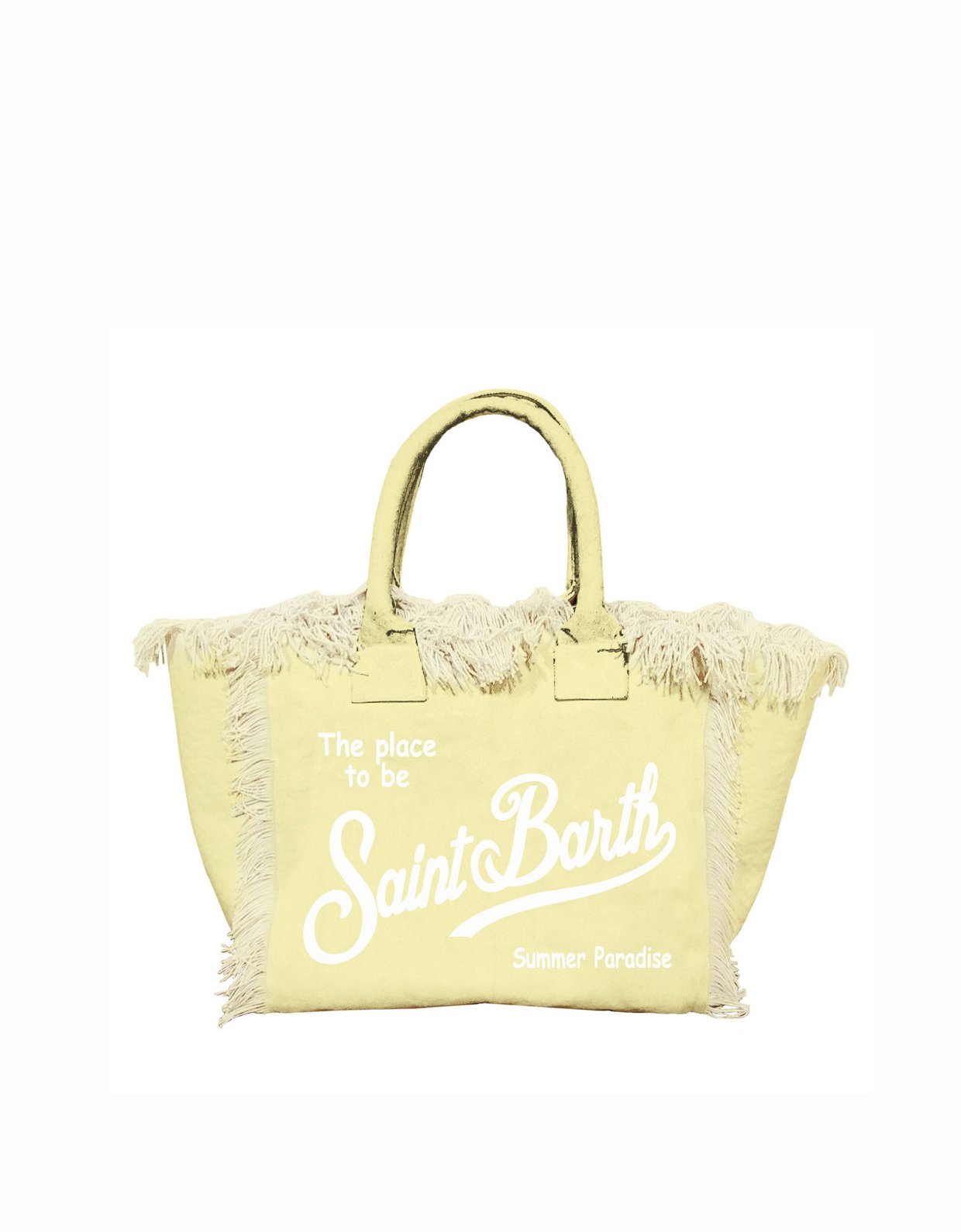 MC2 Saint Barth Colette light yellow cotton canvas bag