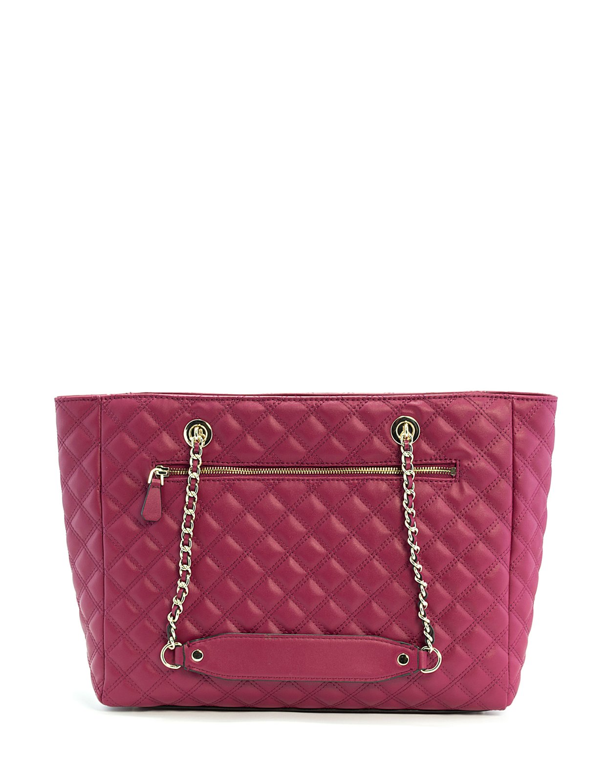 Guess Cessily quilted tote bag plum