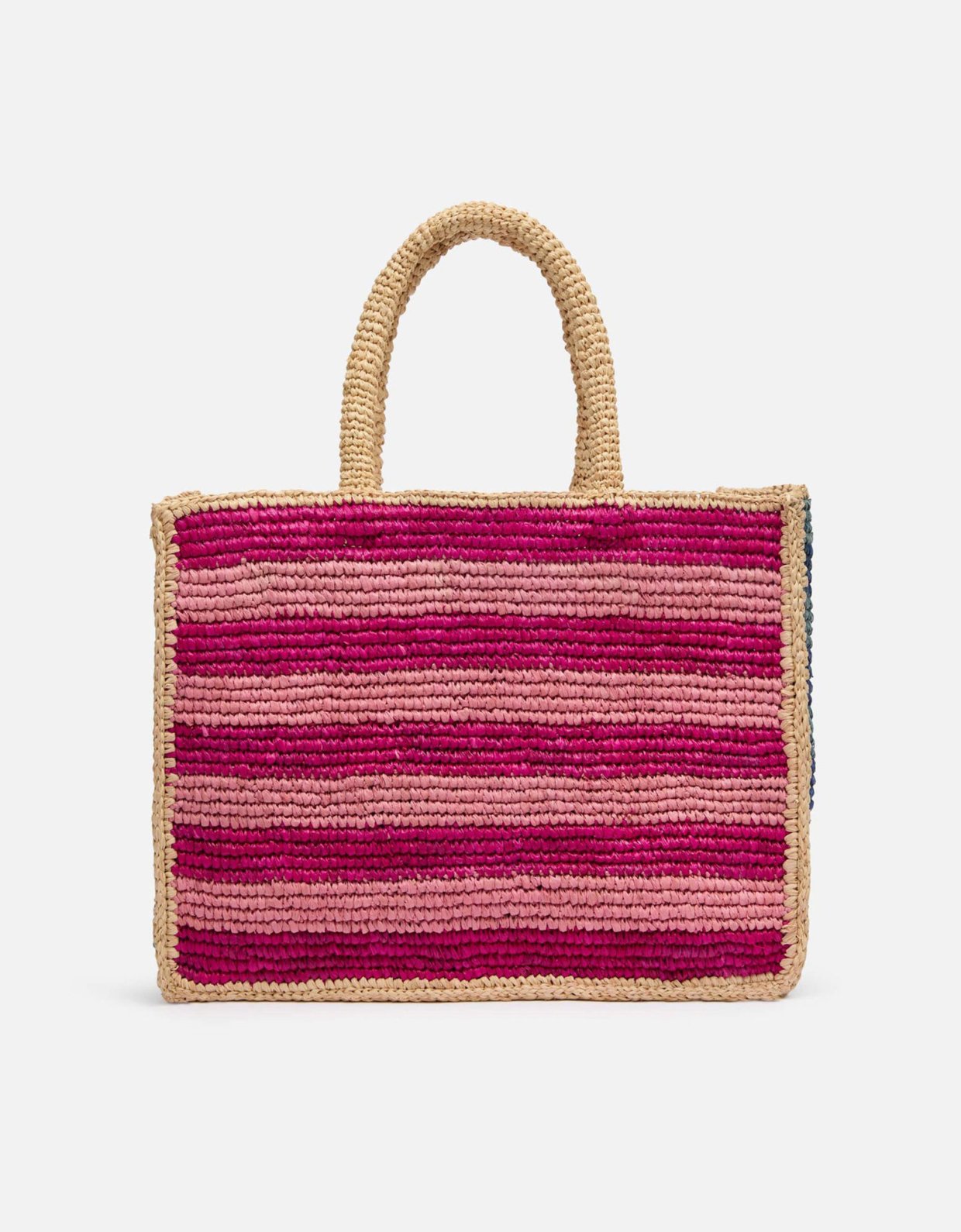 MC2 Saint Barth Colette raffia multicolor striped handbag with logo embroidery