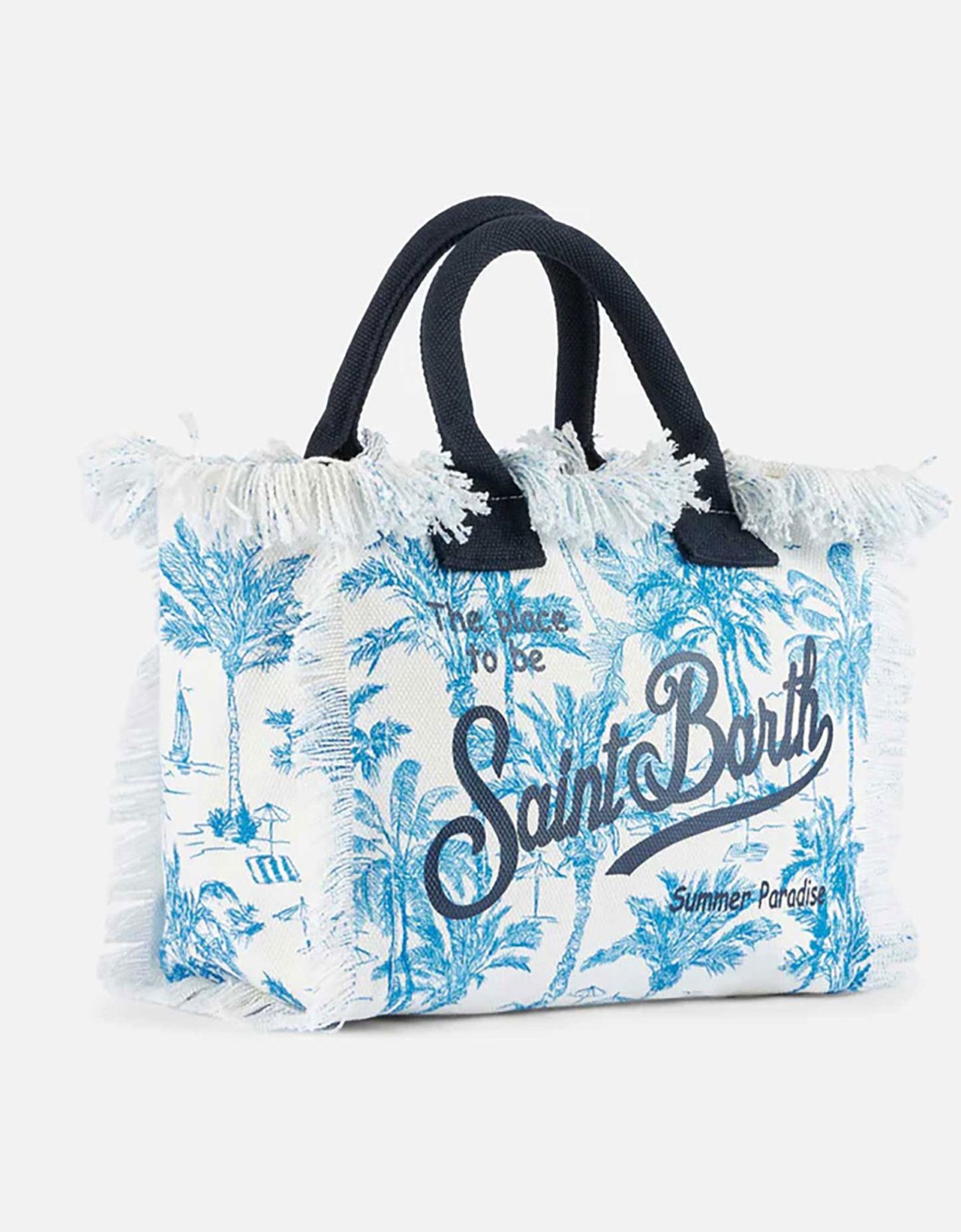 MC2 Saint Barth Colette Saint Beach cotton canvas handbag blue