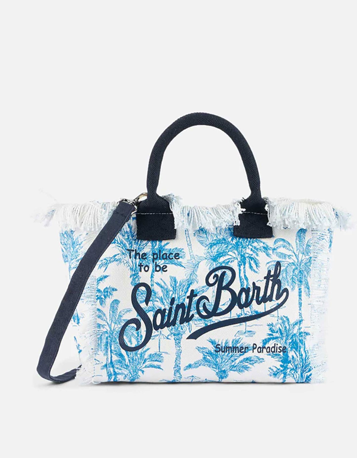 MC2 Saint Barth Colette Saint Beach cotton canvas handbag blue