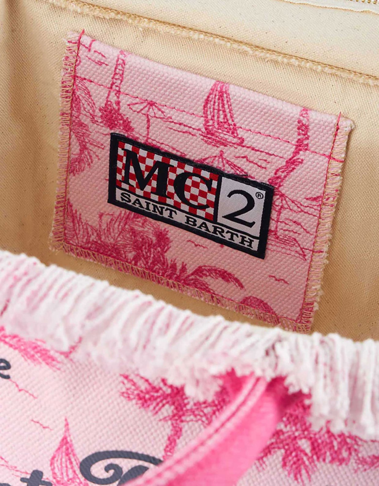 MC2 Saint Barth Colette Saint Beach cotton canvas handbag pink