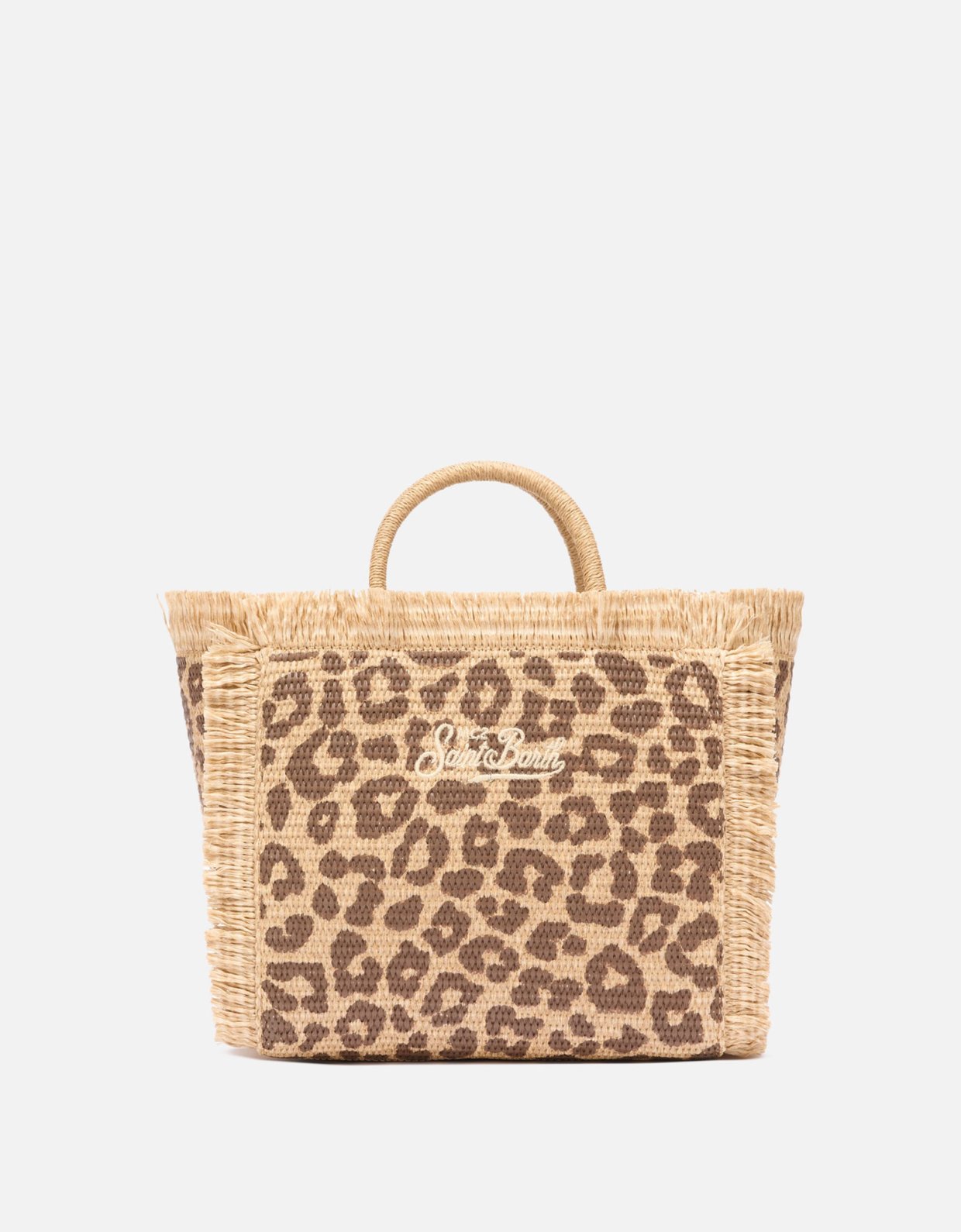 MC2 Saint Barth Colette straw effect handbag with animalier print