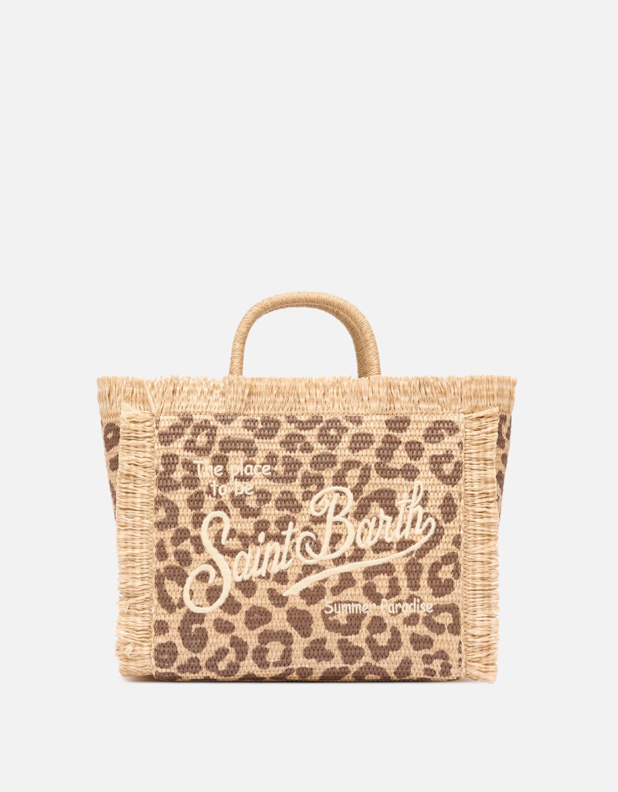 MC2 Saint Barth Colette straw effect handbag with animalier print