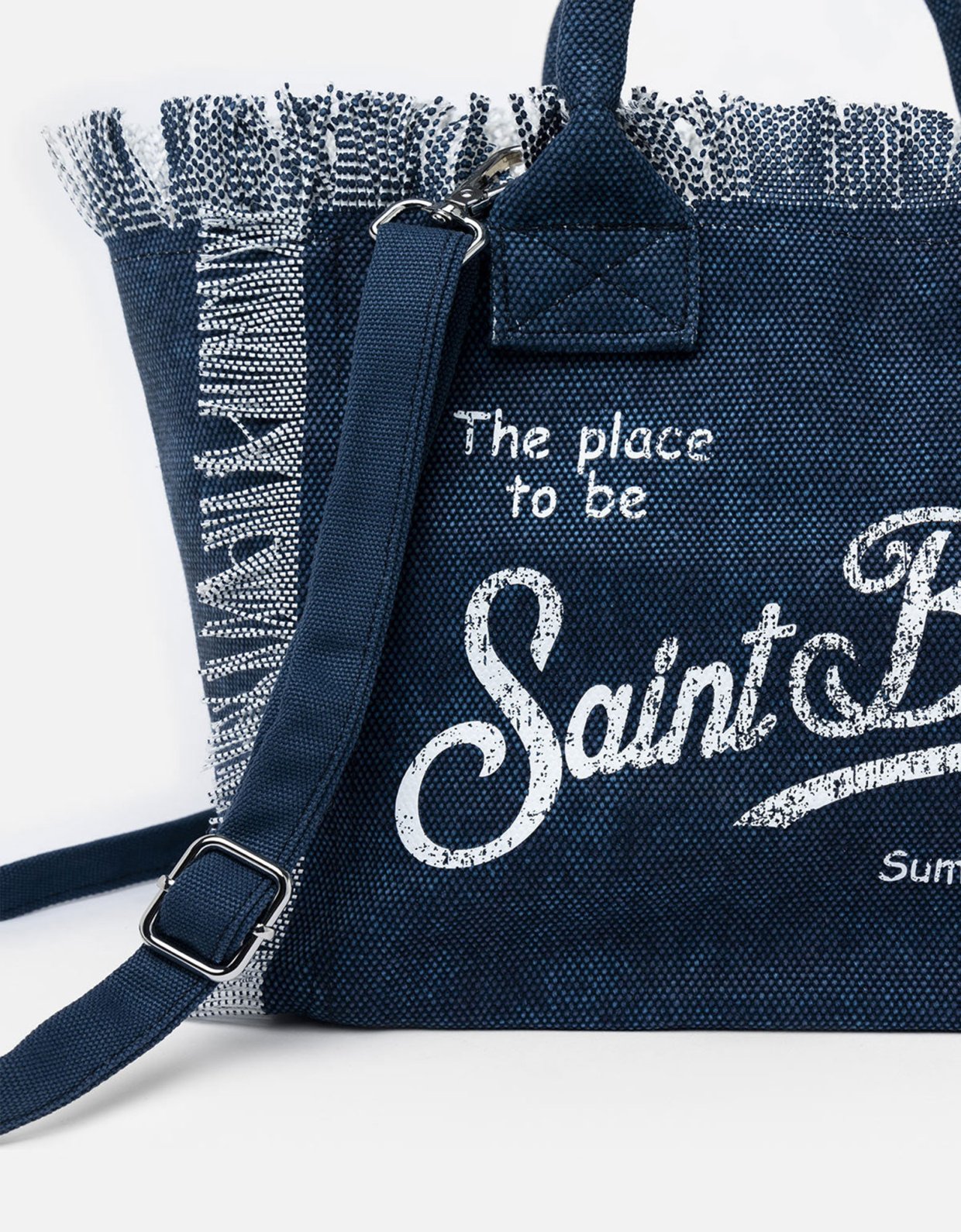 MC2 Saint Barth Colette indigo cotton canvas handbag