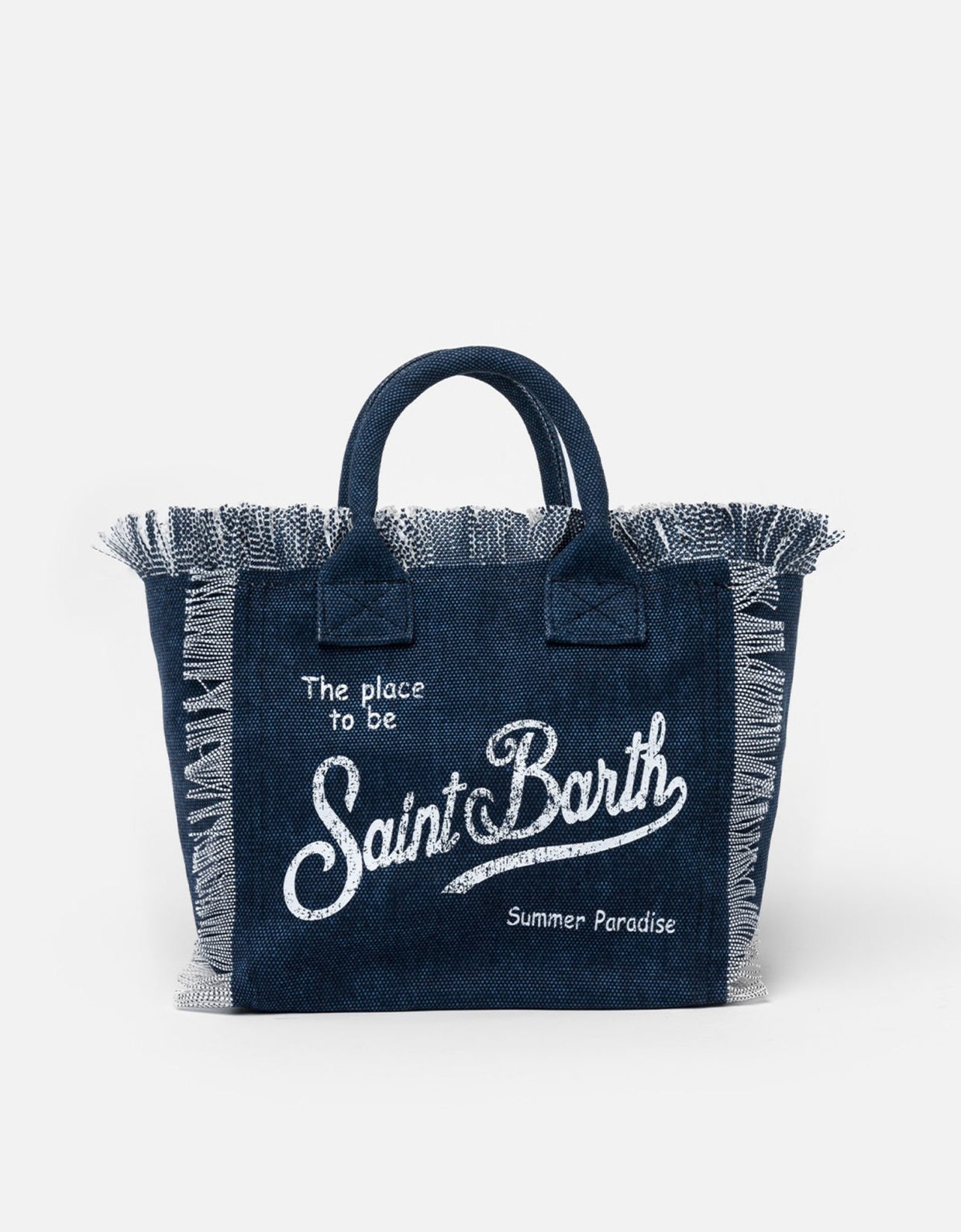 MC2 Saint Barth Colette indigo cotton canvas handbag
