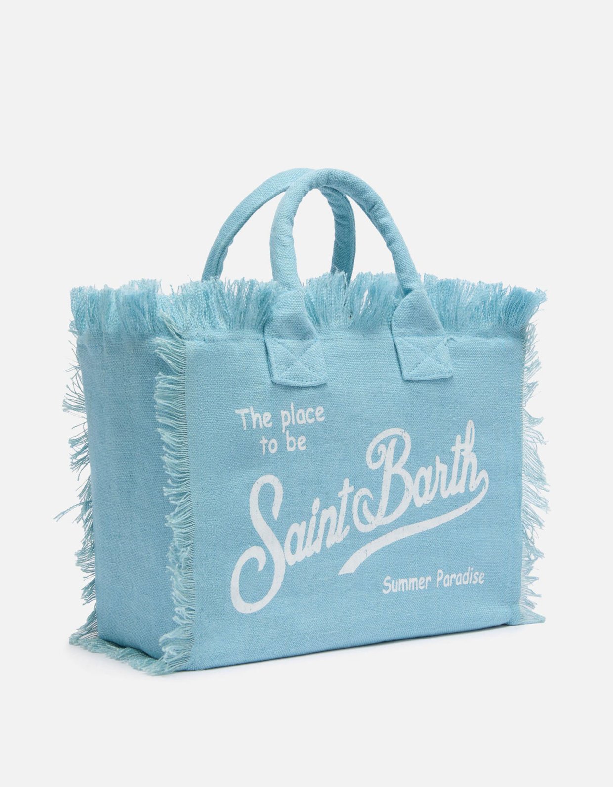 MC2 Saint Barth Colette linen light blue handbag