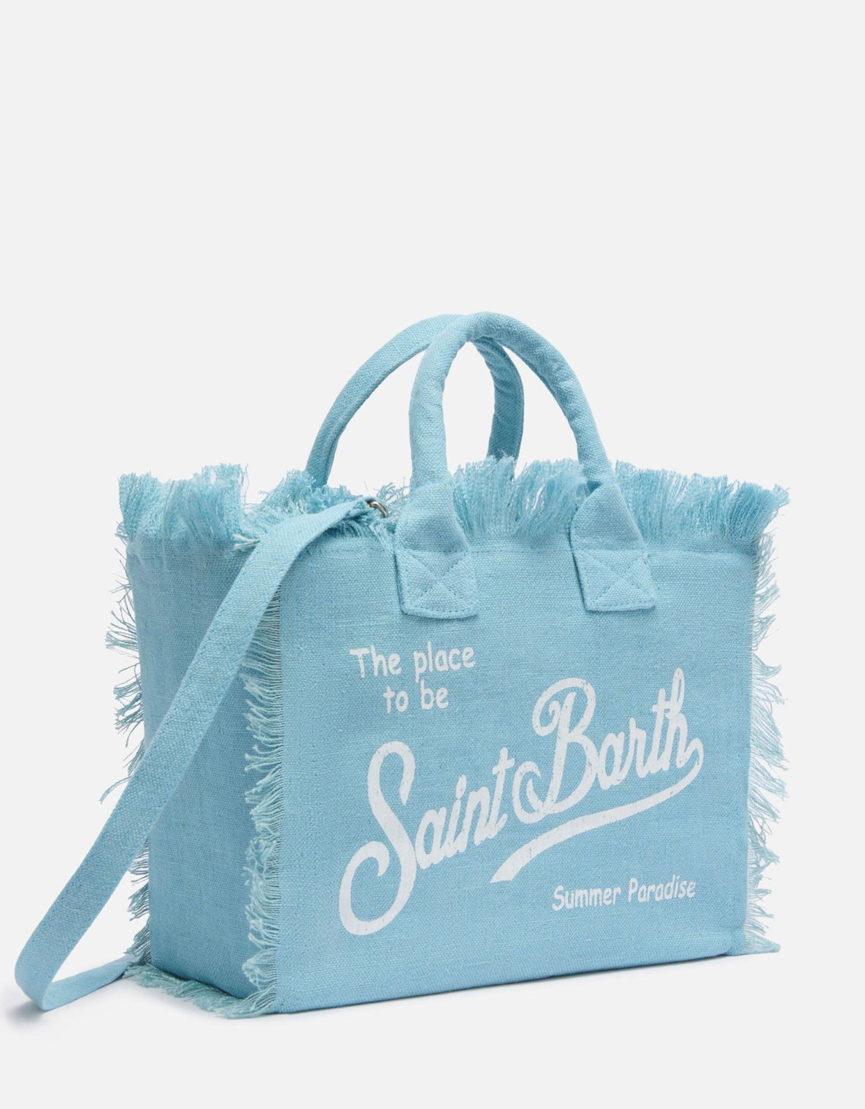 MC2 Saint Barth Colette linen light blue handbag
