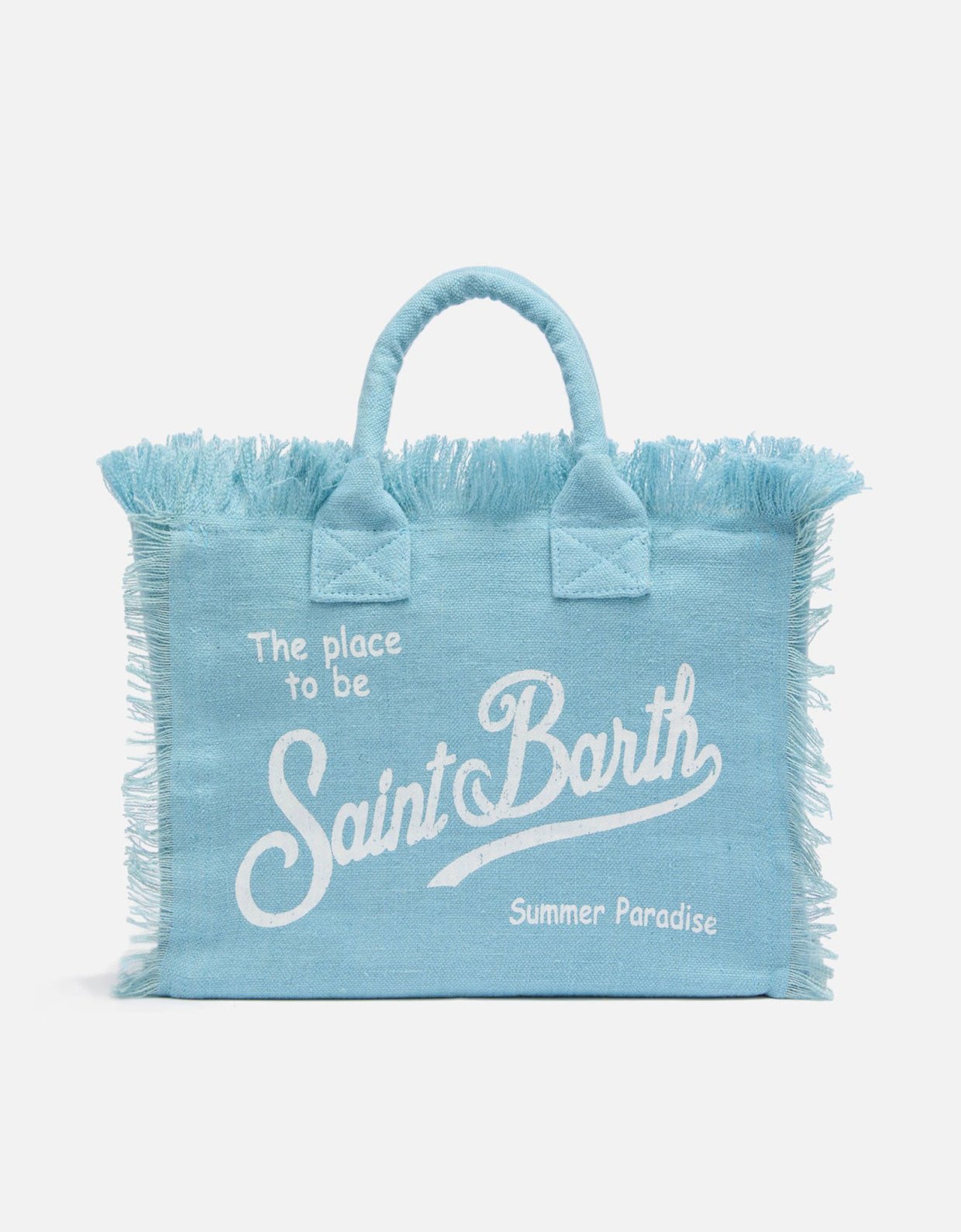 MC2 Saint Barth Colette linen light blue handbag