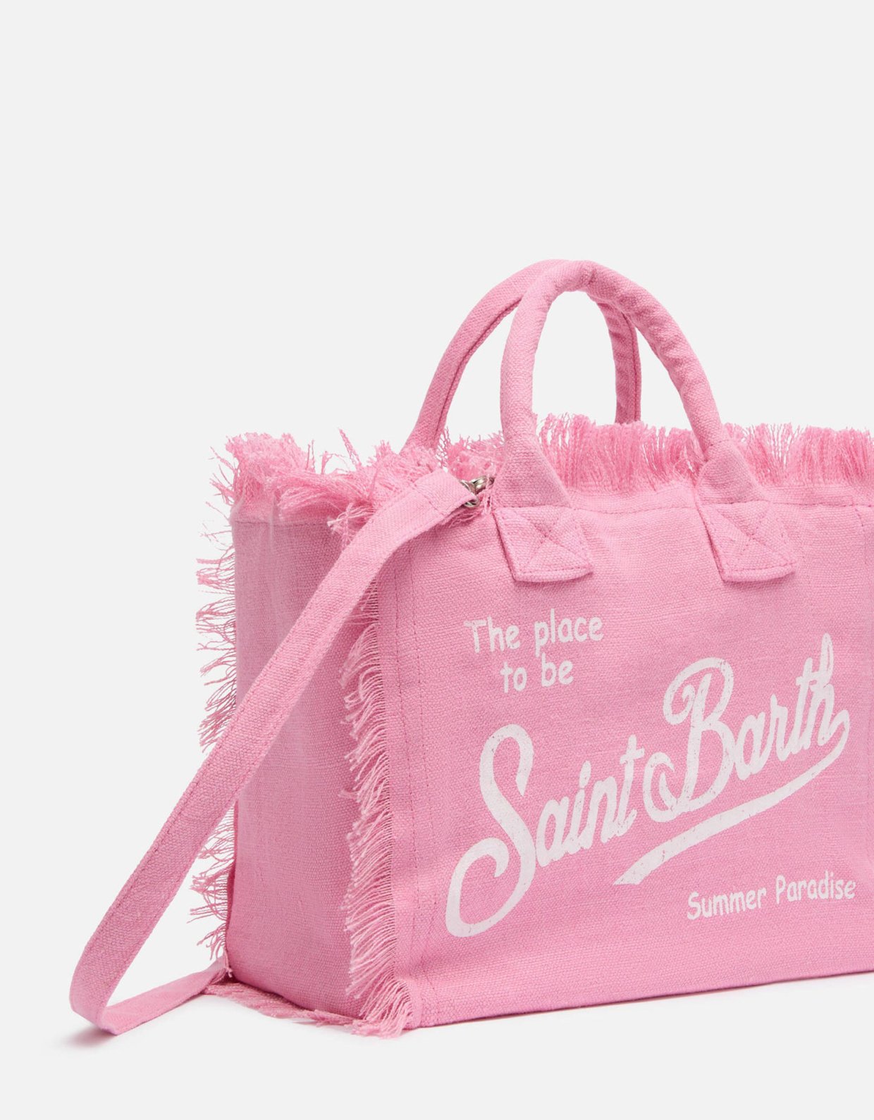 MC2 Saint Barth Colette linen pink handbag