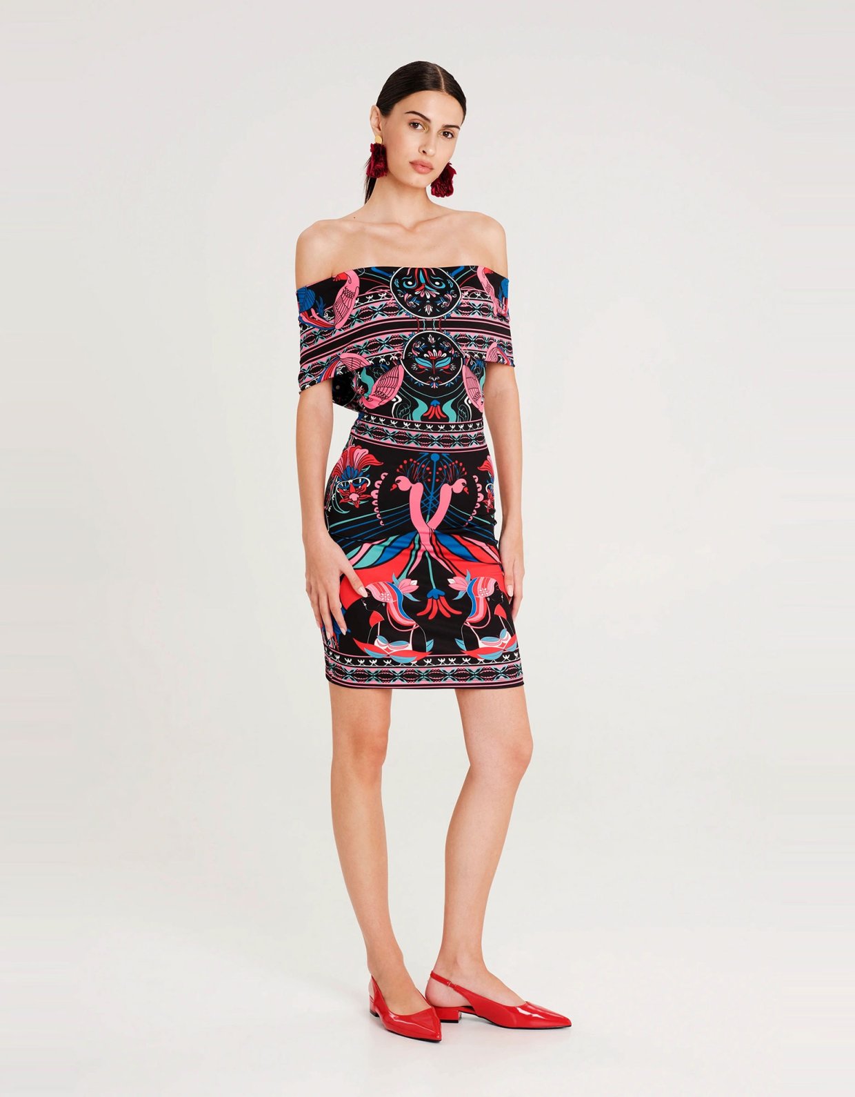 Peace and Chaos Cosmology bodycon mini dress