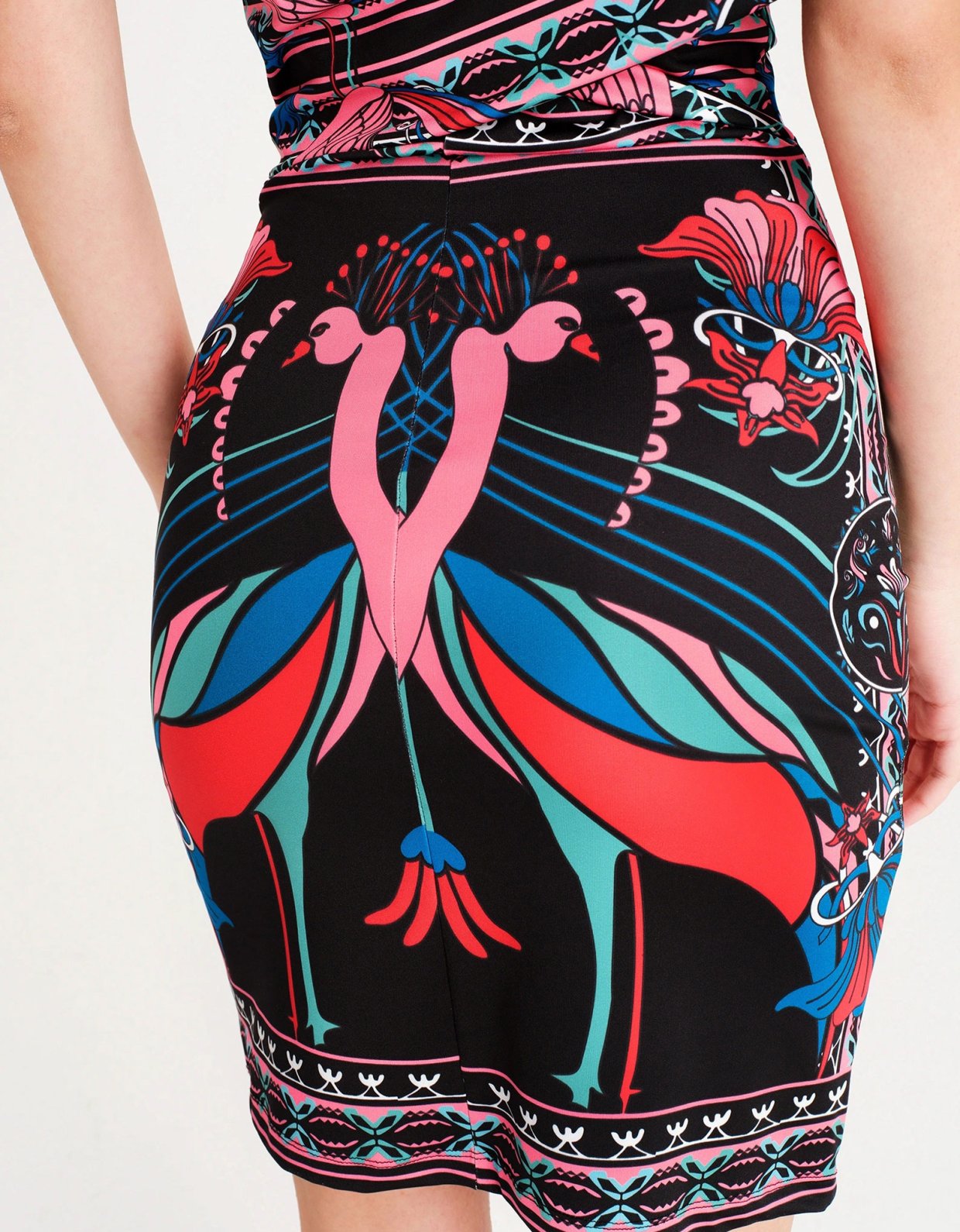 Peace and Chaos Cosmology bodycon mini dress