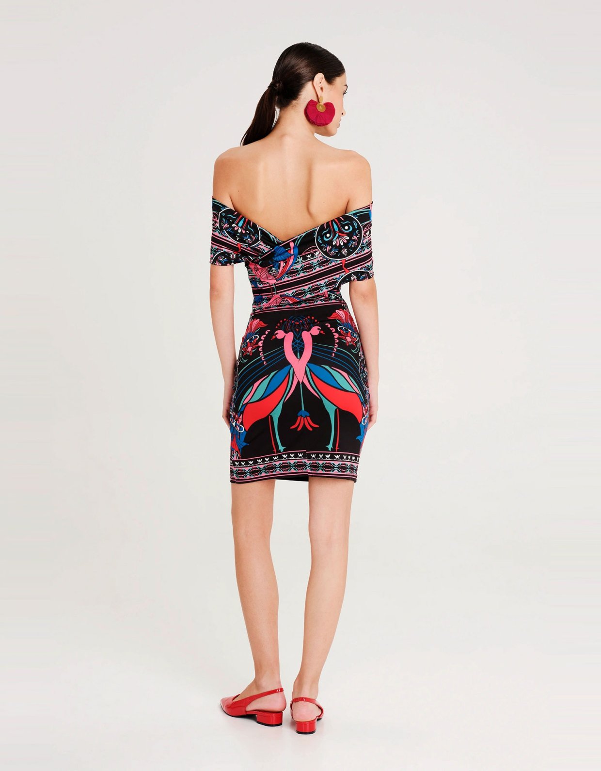 Peace and Chaos Cosmology bodycon mini dress