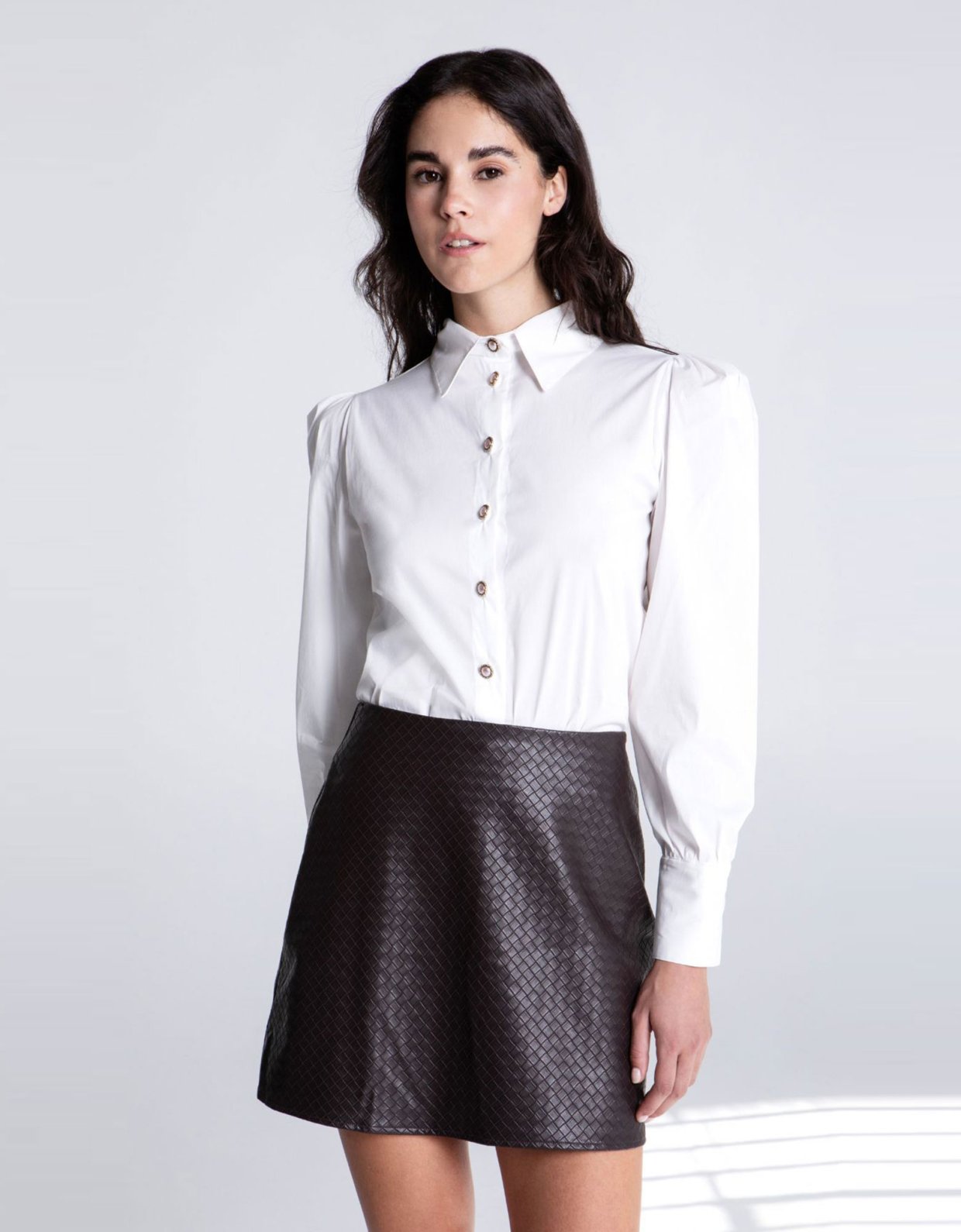 Eveleya Dark chocolate mini skirt