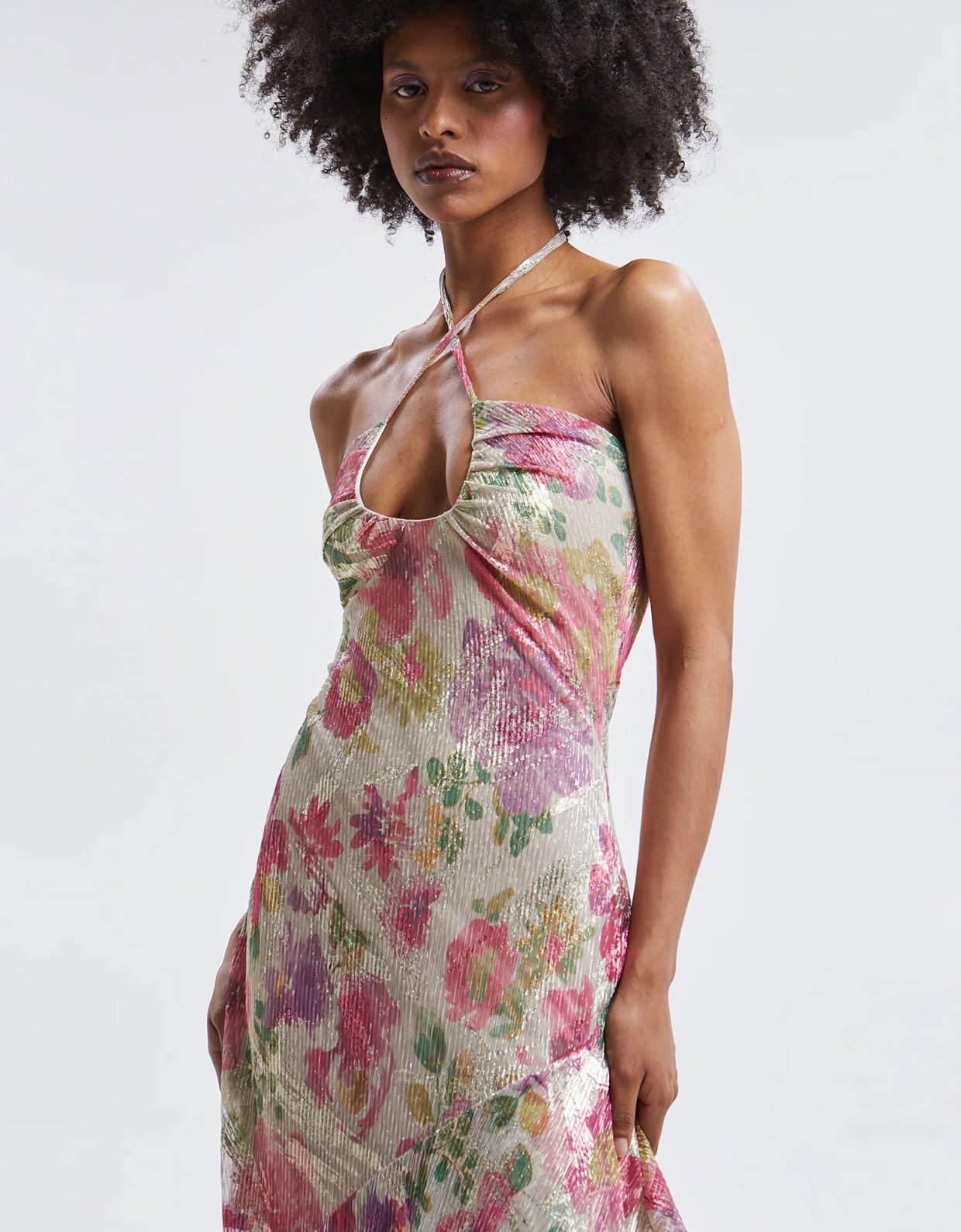 Ananke Clothing Amaris pleated floral maxi dress