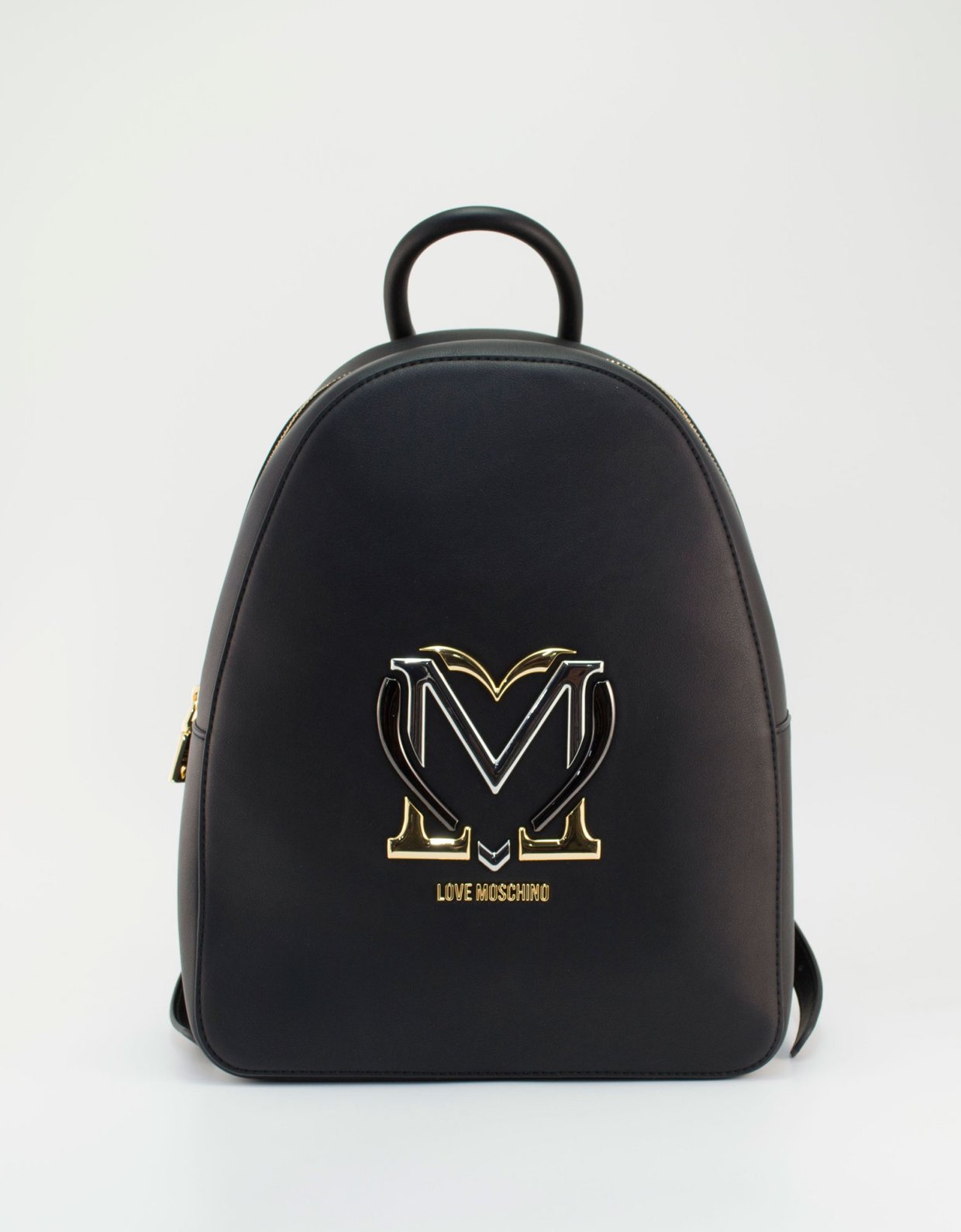 Love Moschino Backpack heart metallic logo black