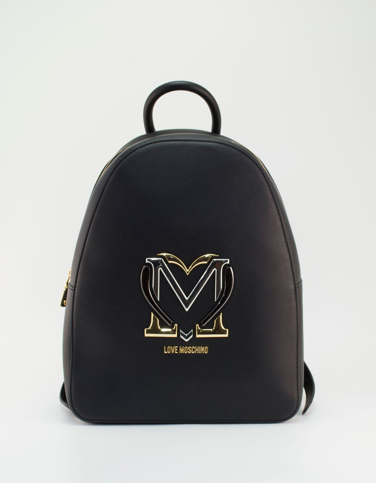 Love Moschino Backpack heart metallic logo black