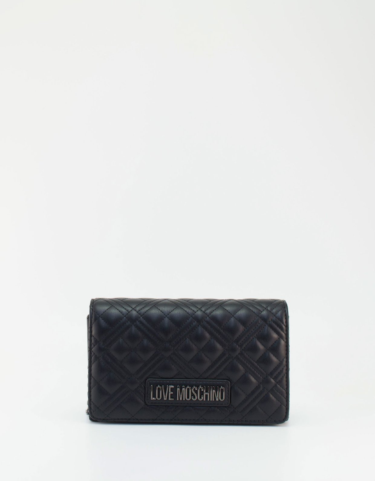 Love Moschino Quilted smart clutch bag black nickel